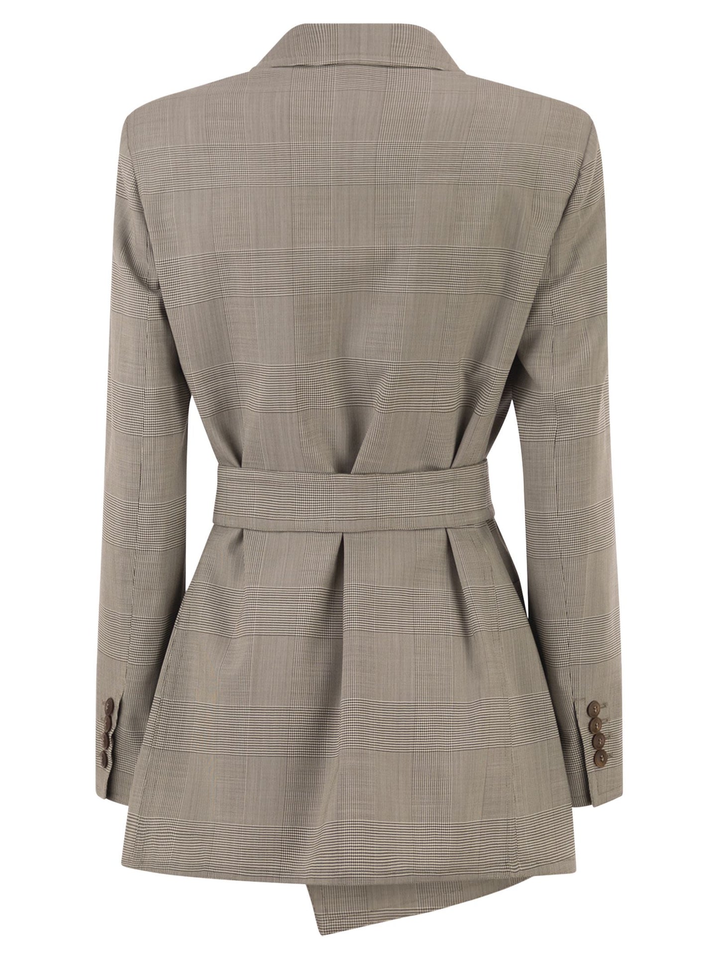 Max Mara Women Mxmnasello - Prince Of Wales Tailored Blazer With Belt MAX MARA