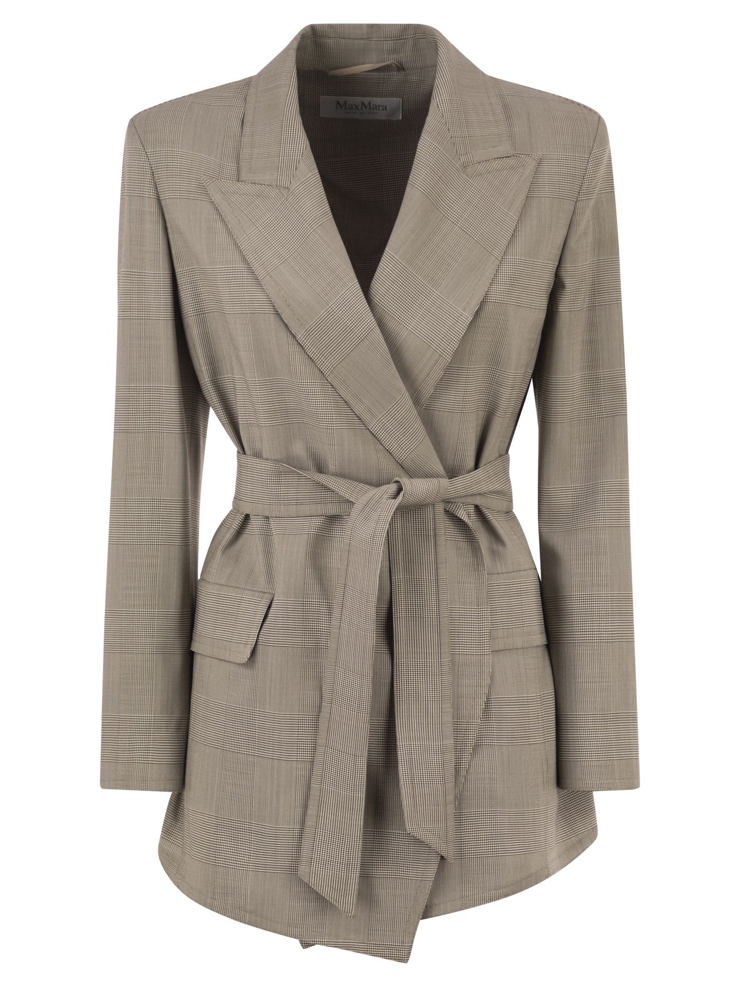 Max Mara Women Mxmnasello - Prince Of Wales Tailored Blazer With Belt MAX MARA