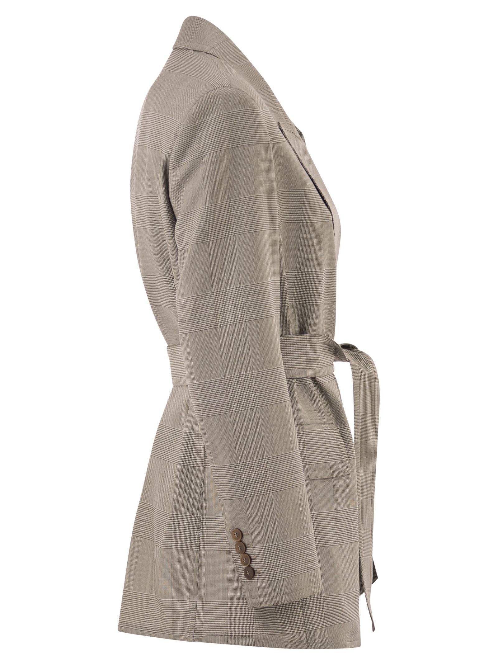 Max Mara Women Mxmnasello - Prince Of Wales Tailored Blazer With Belt MAX MARA