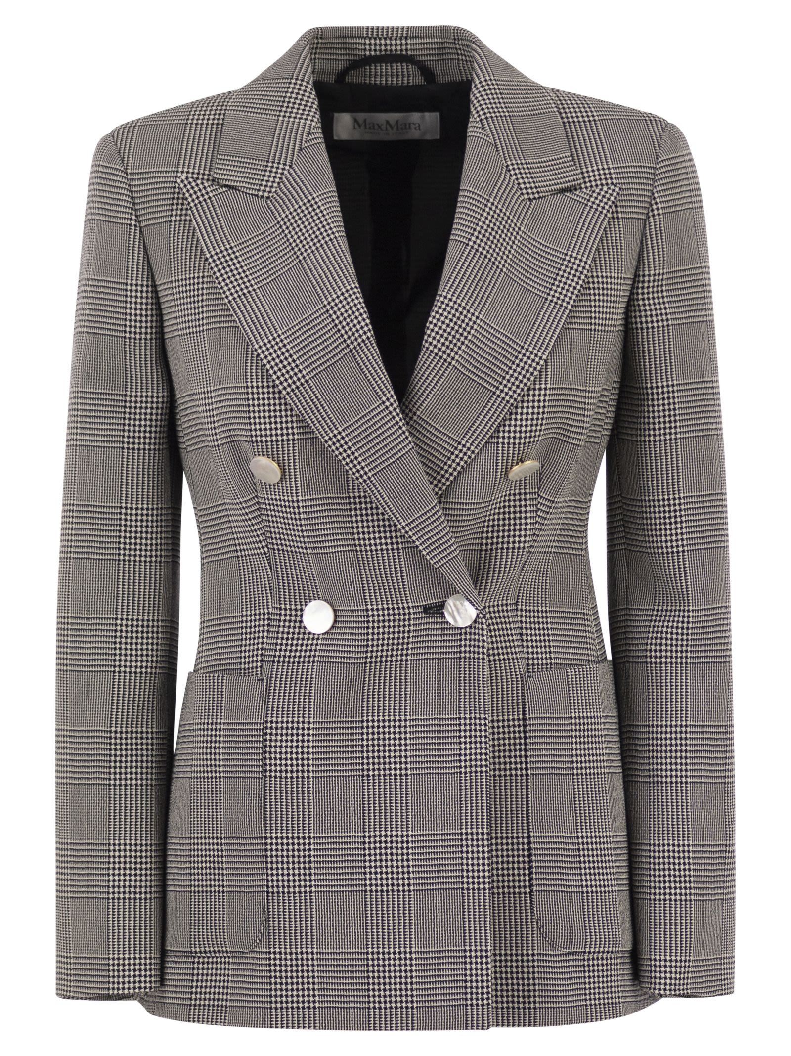 Max Mara Women Mxmaccordo - Double-Breasted Prince Of Wales Virgin Wool Blazer MAX MARA