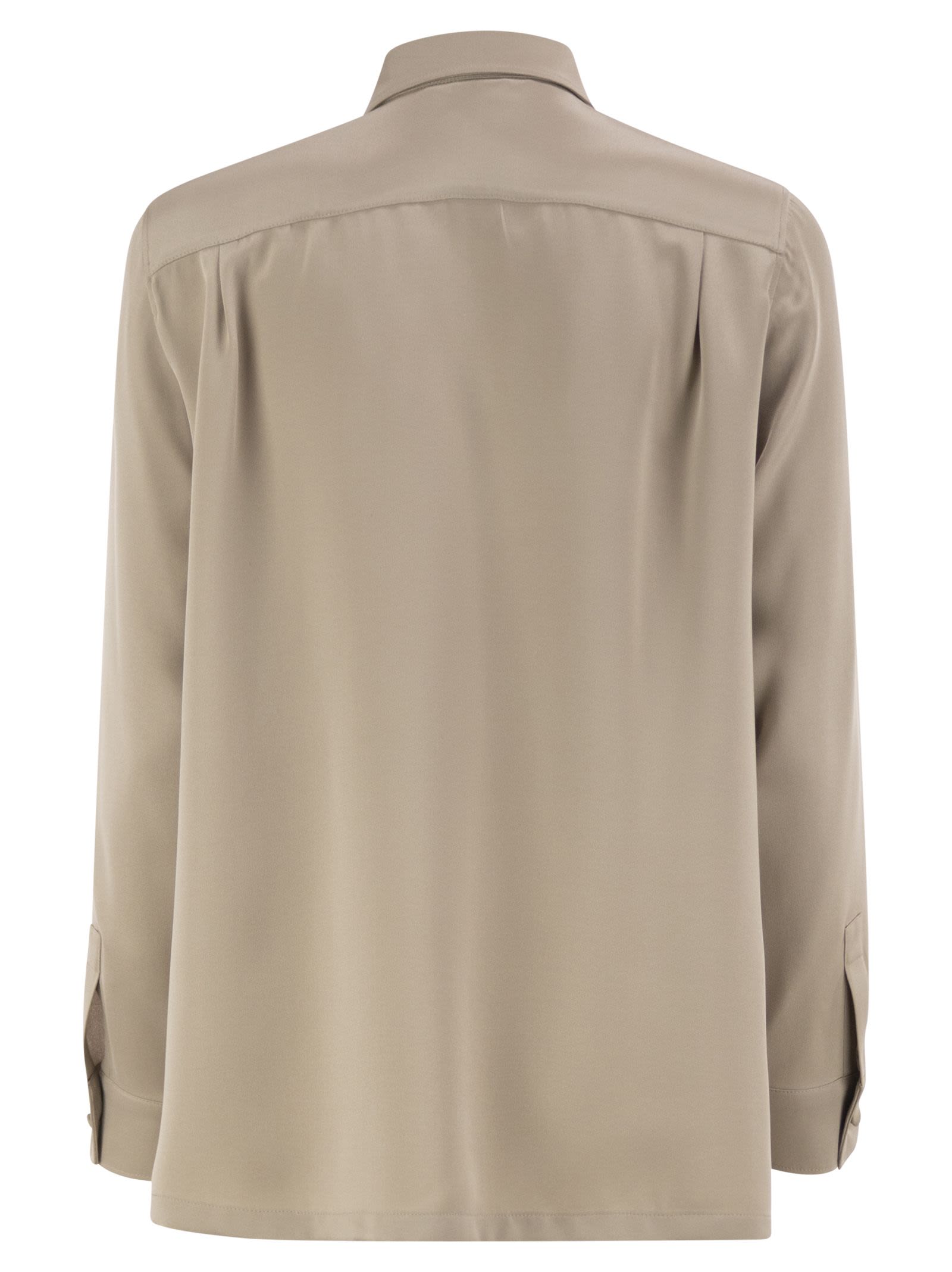 Max Mara Women Mxmgeranio - Pure Silk Shirt With Embroidered M Logo MAX MARA
