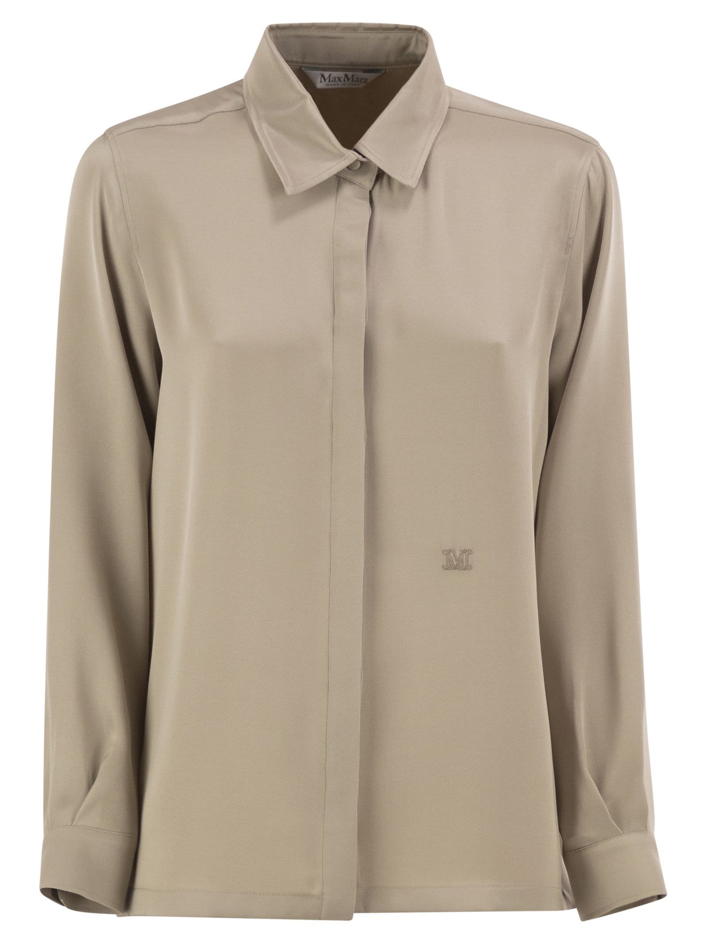 Max Mara Women Mxmgeranio - Pure Silk Shirt With Embroidered M Logo MAX MARA