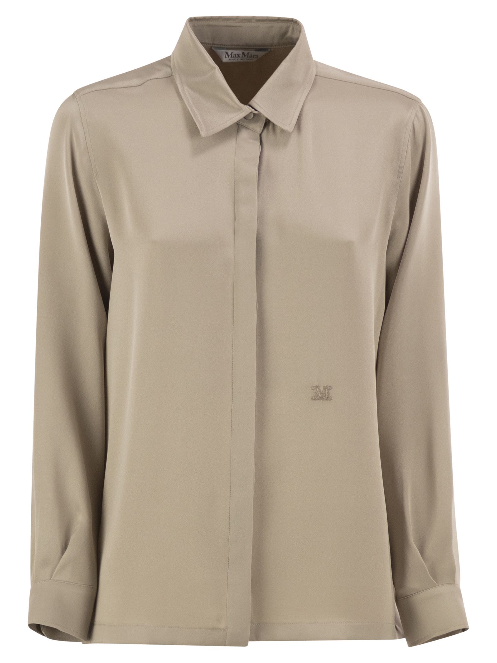 Max Mara Women Mxmgeranio - Pure Silk Shirt With Embroidered M Logo MAX MARA