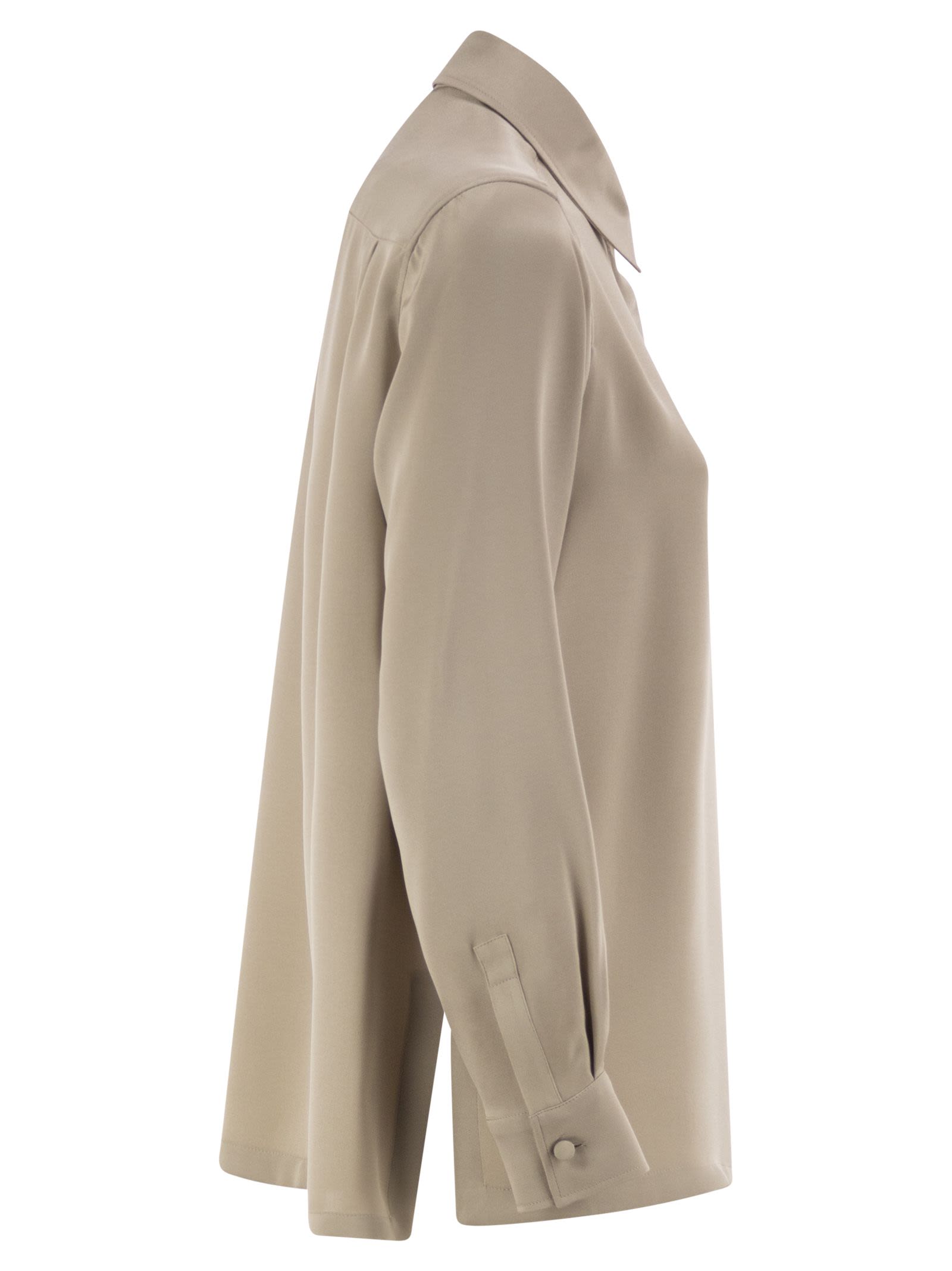 Max Mara Women Mxmgeranio - Pure Silk Shirt With Embroidered M Logo MAX MARA