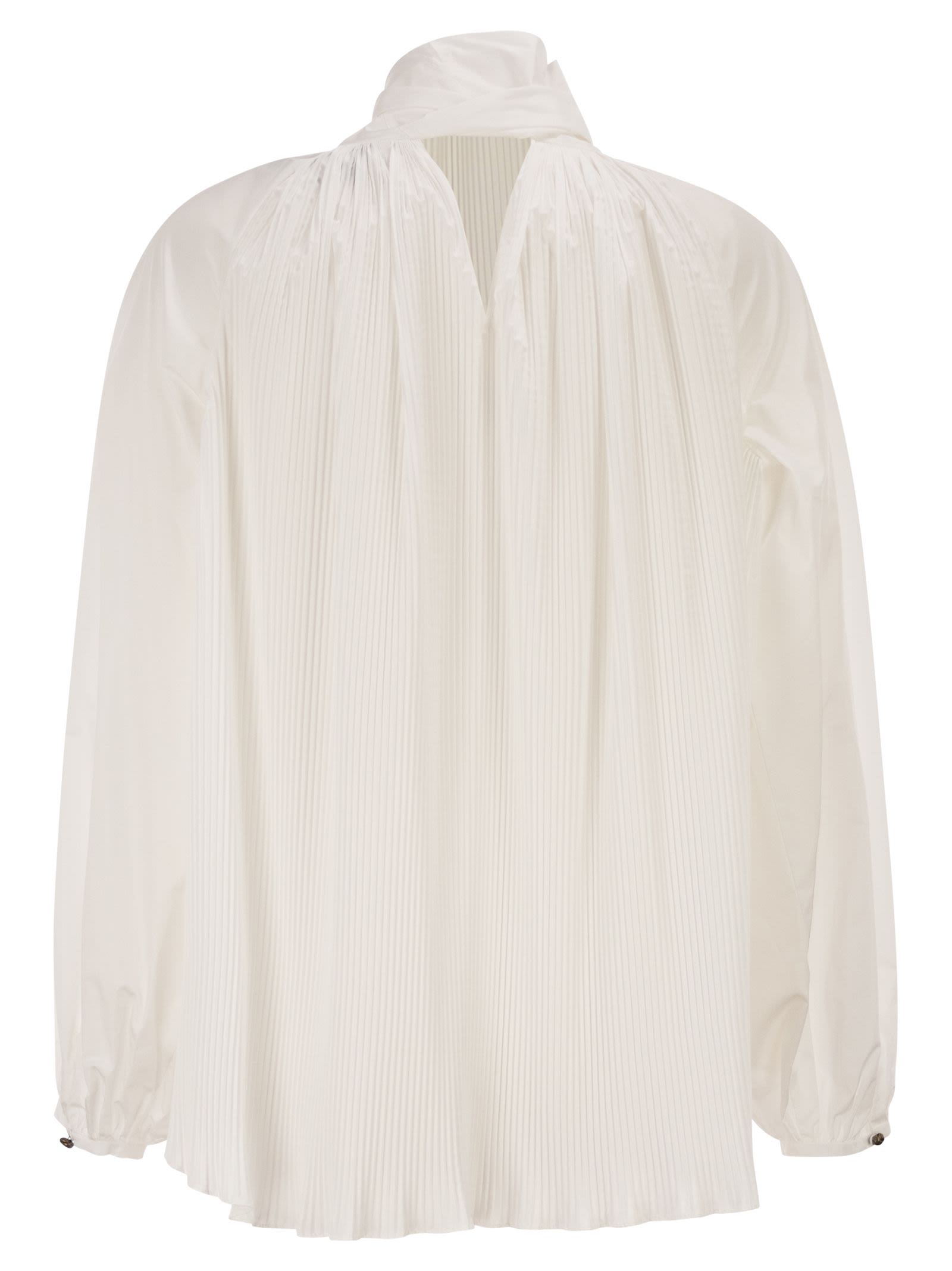 Max Mara Women Mxevalle - Pleated Blouse With Neck Bow MAX MARA