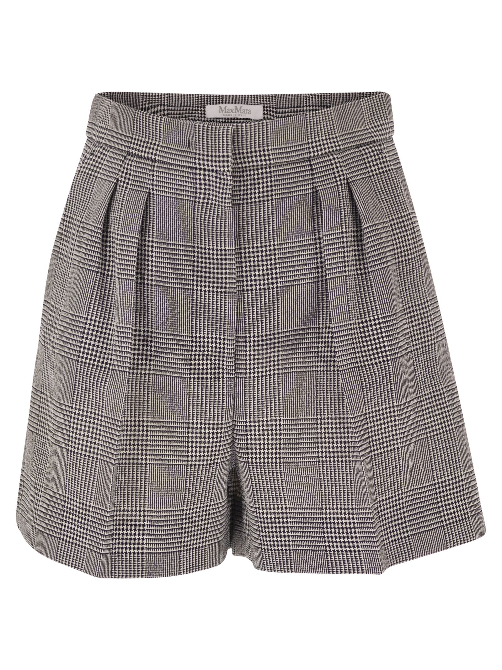 Max Mara Women Mxmagoraio - Pure Virgin Wool Prince Of Wales Tailored Shorts MAX MARA