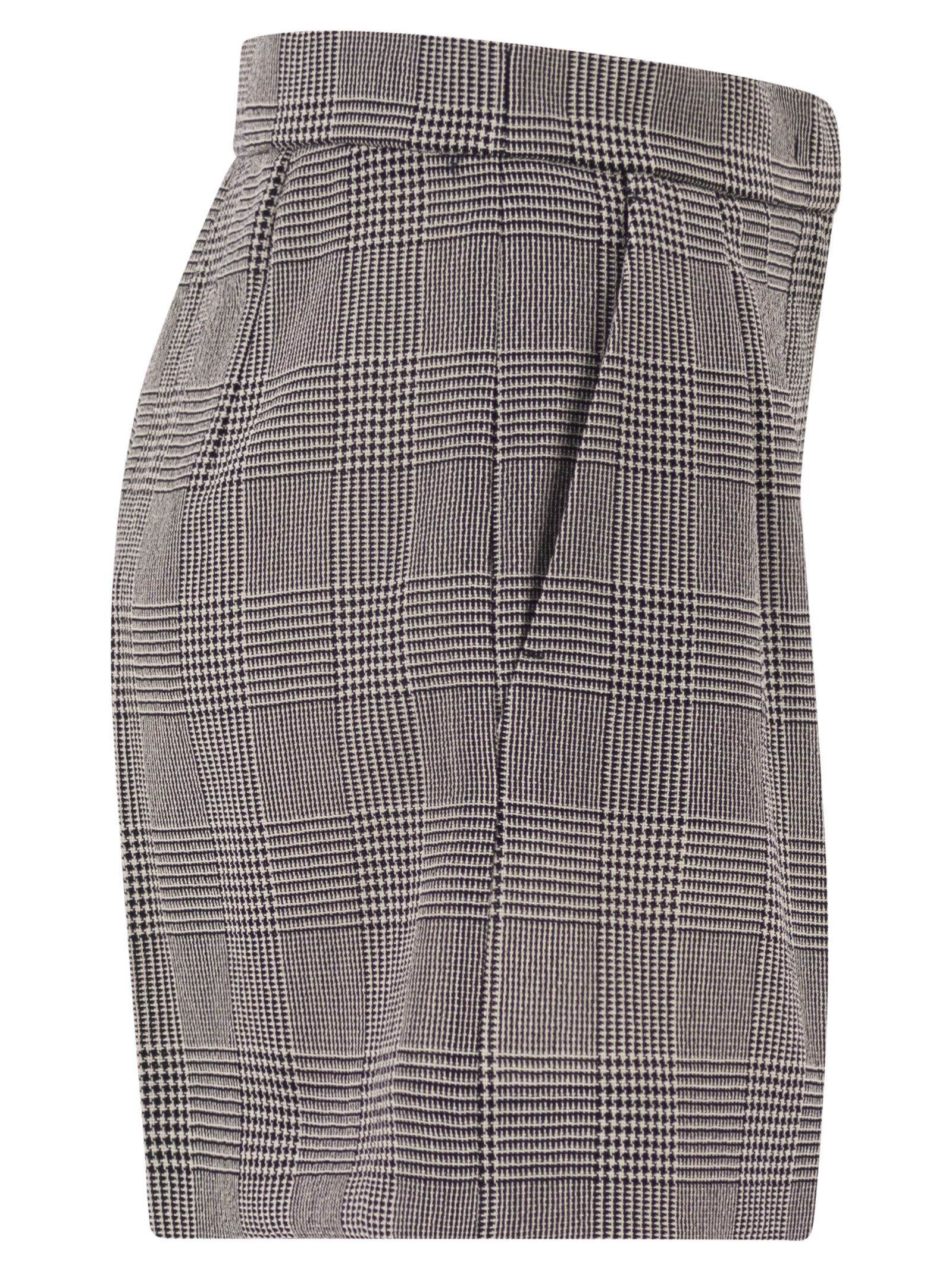 Max Mara Women Mxmagoraio - Pure Virgin Wool Prince Of Wales Tailored Shorts MAX MARA