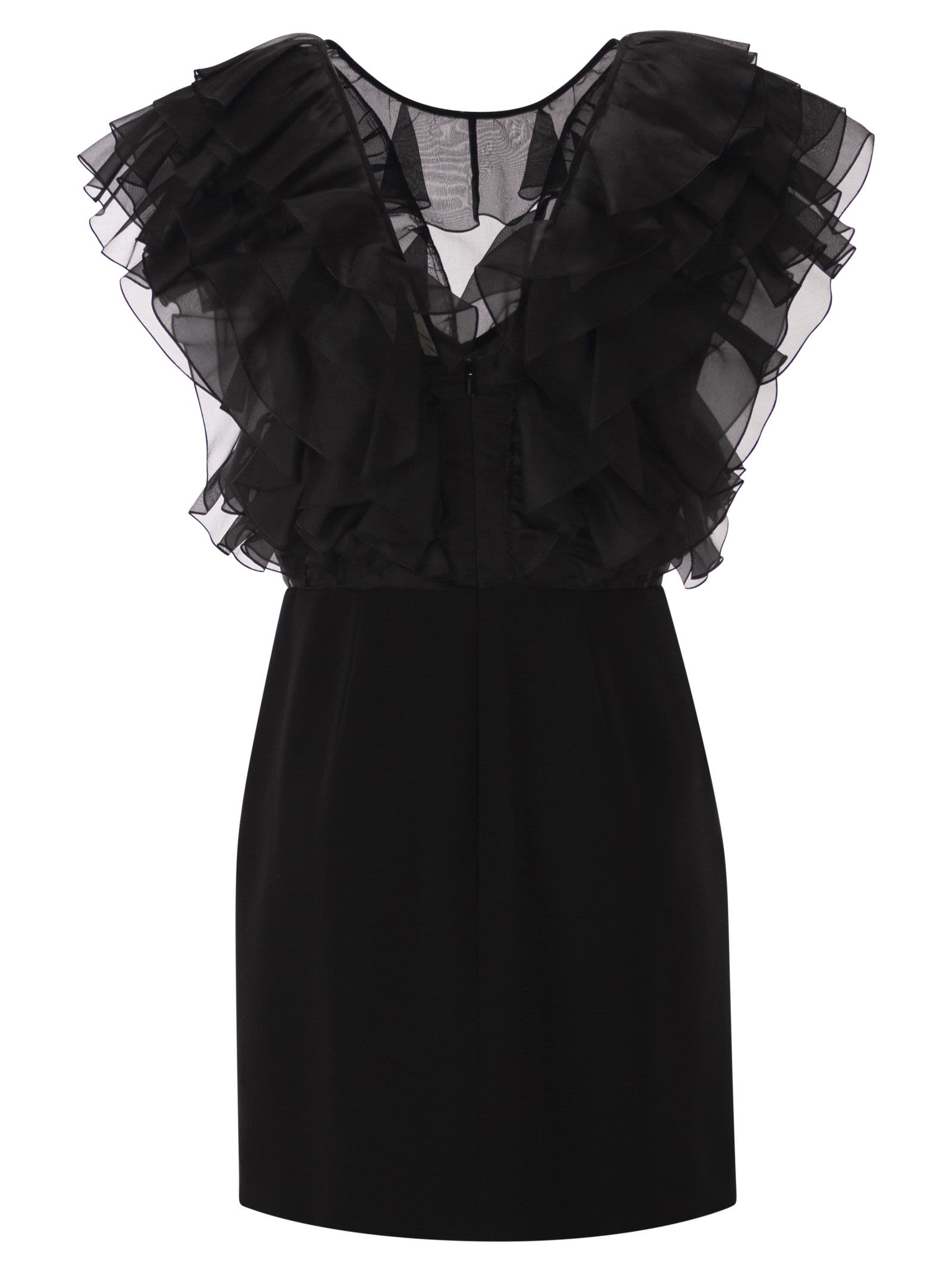 Max Mara Women Mxecloro - Silk Mini Dress With Ruffle Detailing MAX MARA
