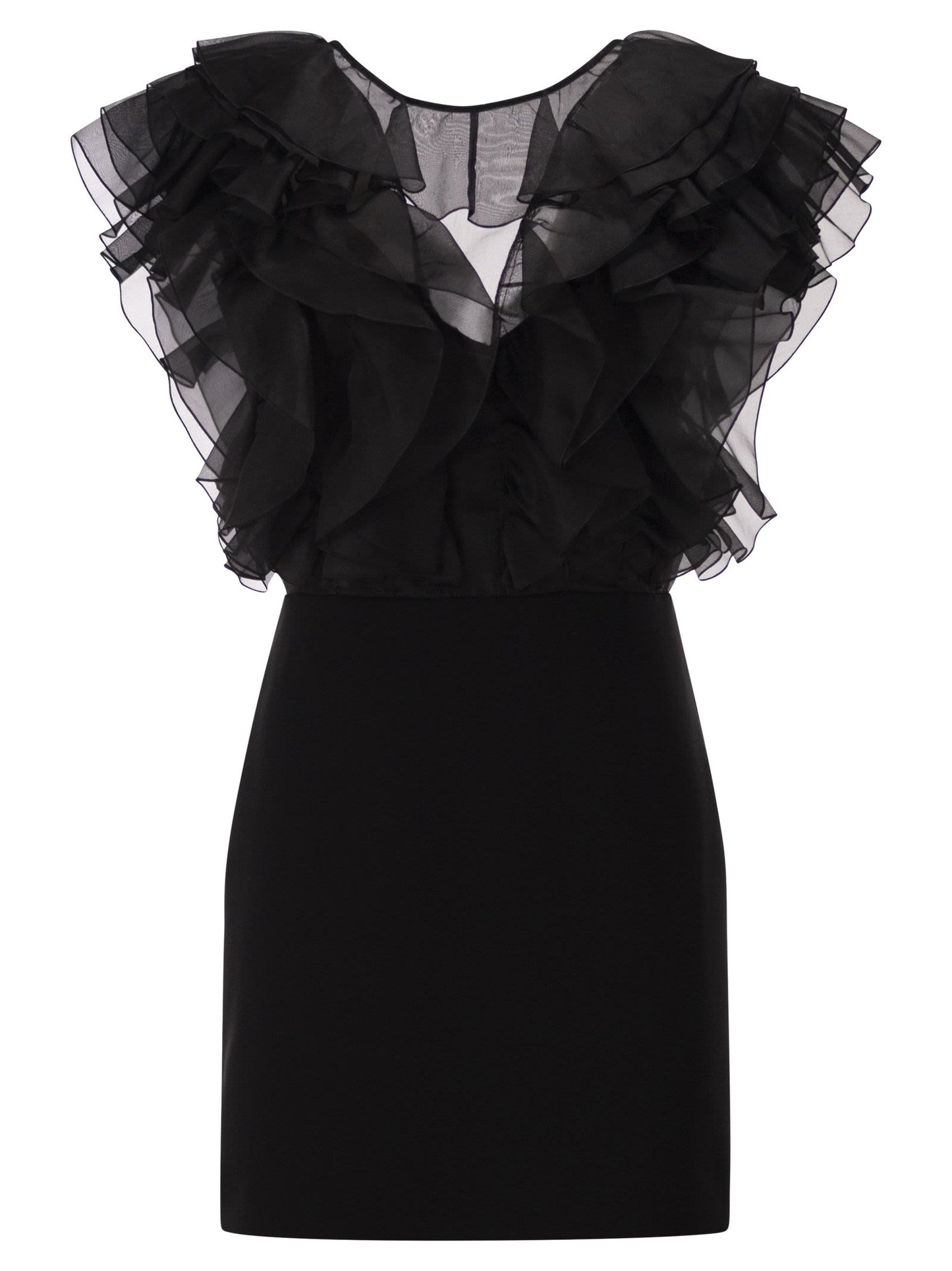 Max Mara Women Mxecloro - Silk Mini Dress With Ruffle Detailing MAX MARA