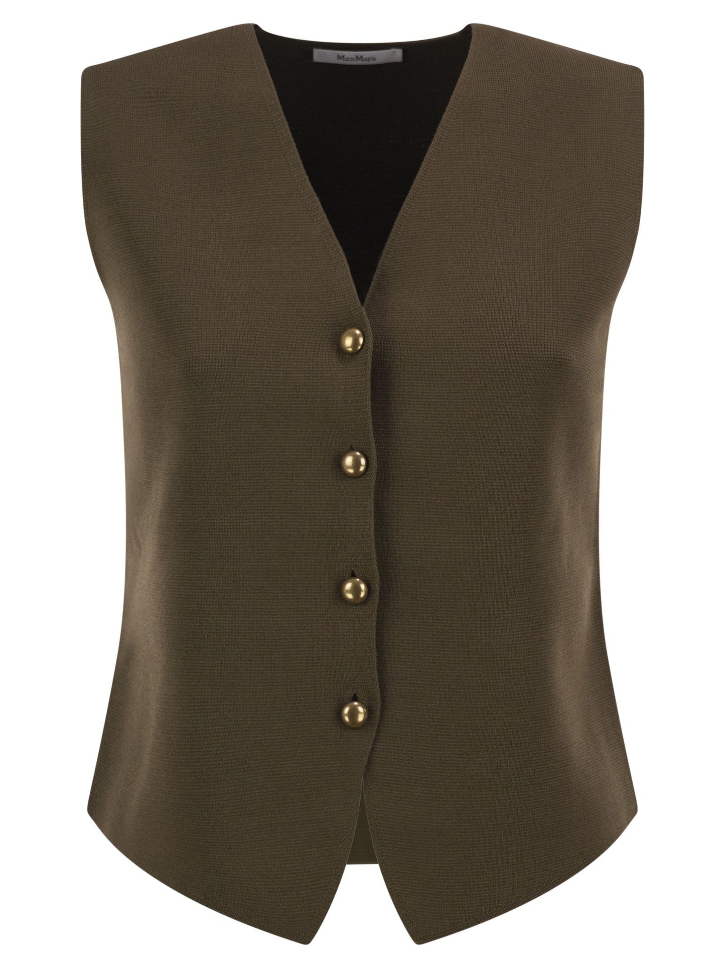 Max Mara Women Mxmgola - Viscose Knit Waistcoat With Gold-Tone Buttons MAX MARA