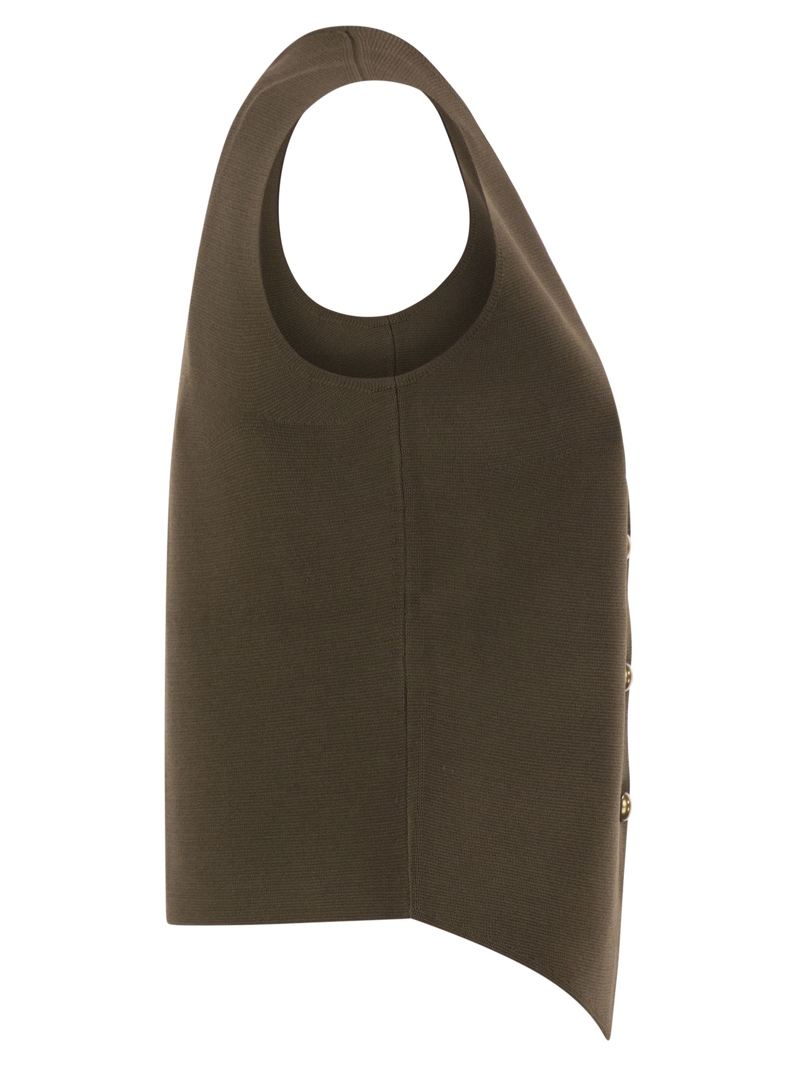 Max Mara Women Mxmgola - Viscose Knit Waistcoat With Gold-Tone Buttons MAX MARA