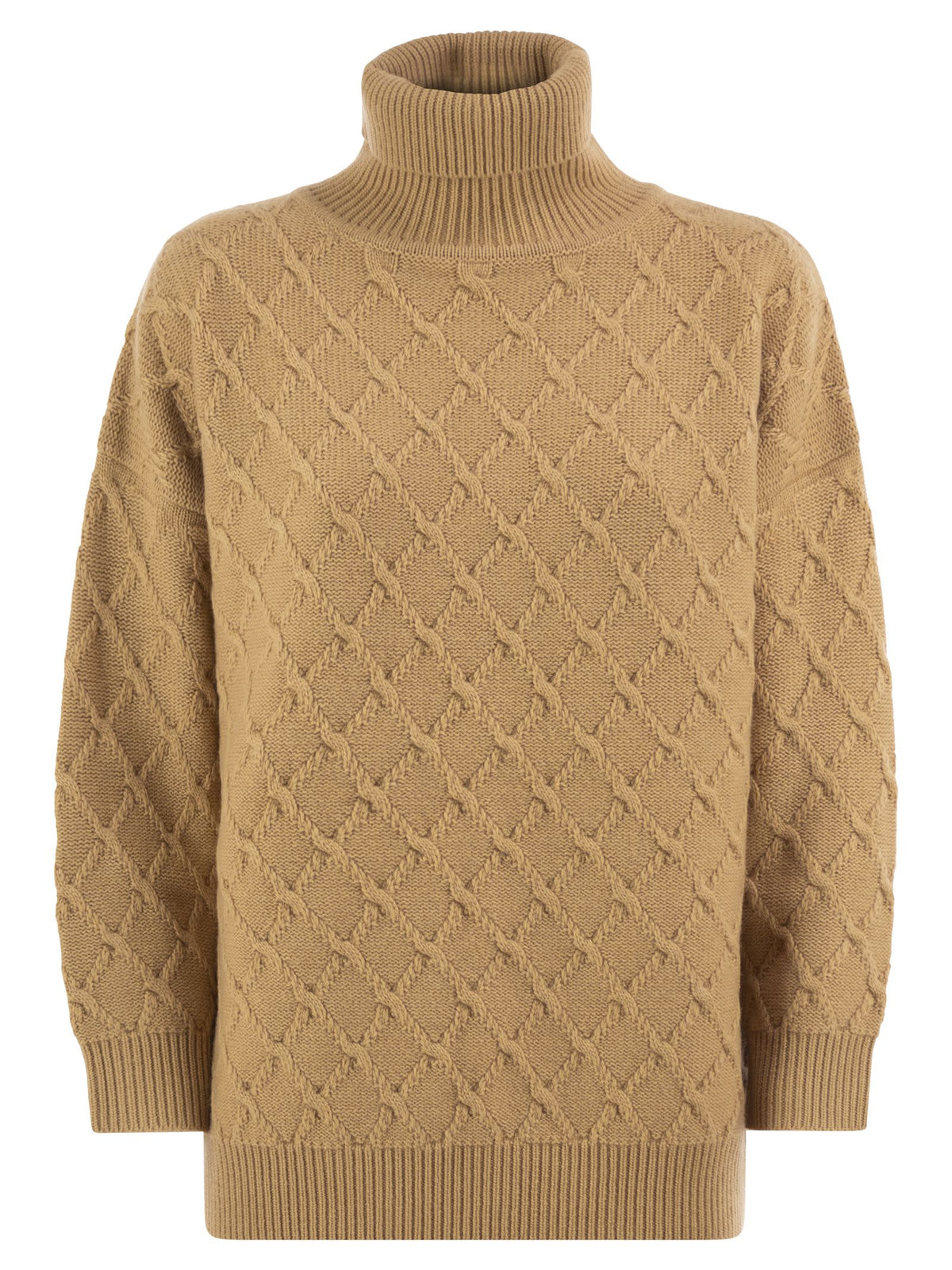 Max Mara Women Mxmbambola - Wool And Cashmere Roll-Neck Jumper With Diamond Knit MAX MARA