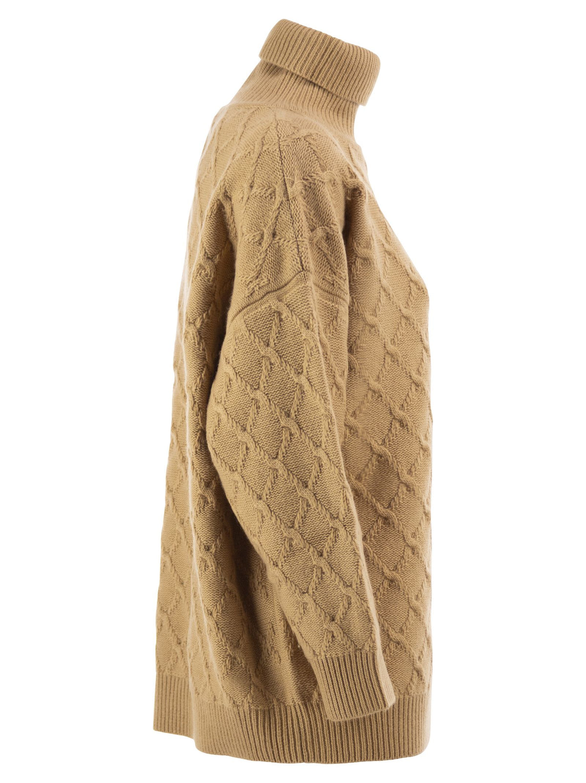 Max Mara Women Mxmbambola - Wool And Cashmere Roll-Neck Jumper With Diamond Knit MAX MARA