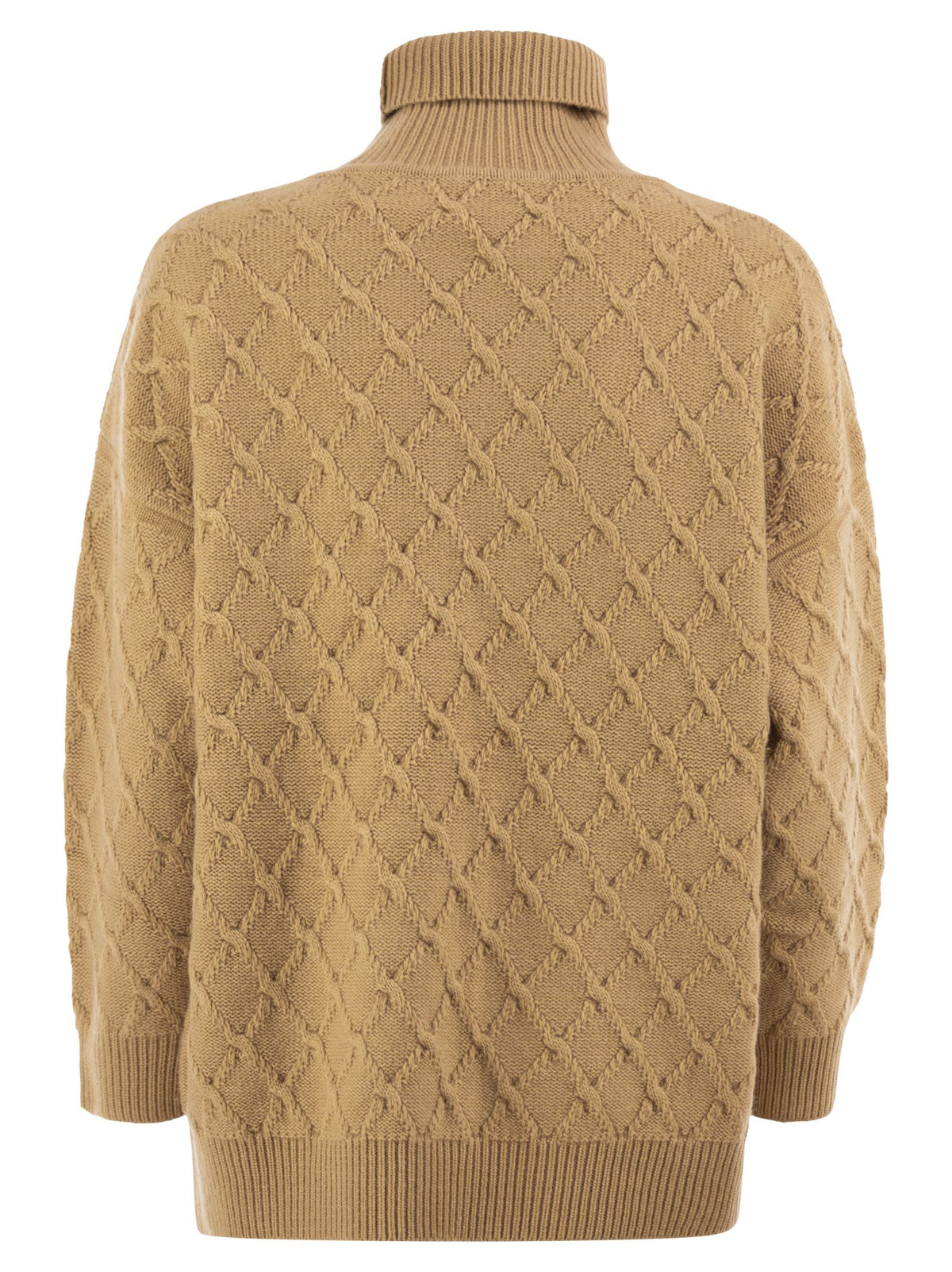Max Mara Women Mxmbambola - Wool And Cashmere Roll-Neck Jumper With Diamond Knit MAX MARA
