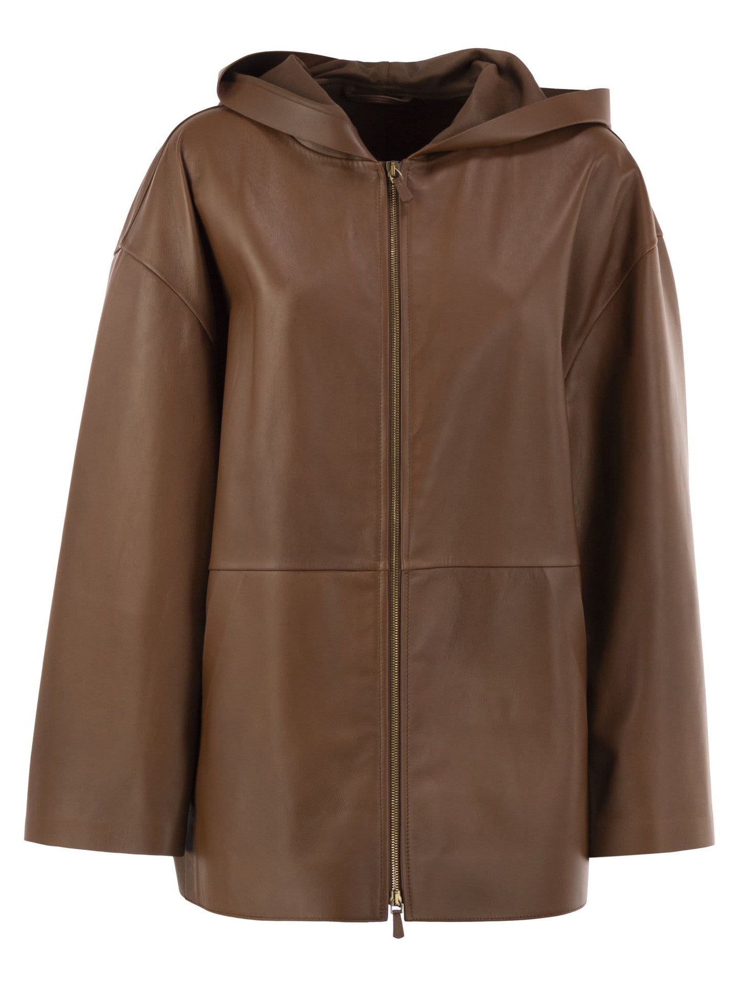 Max Mara Women Mxmacinoso - Lambskin Hooded Leather Jacket