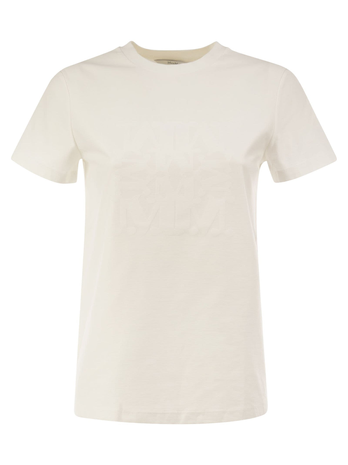 Max Mara Women Mxmpanfilo - Stretch Cotton T-Shirt With Tonal Max Mara Logo MAX MARA