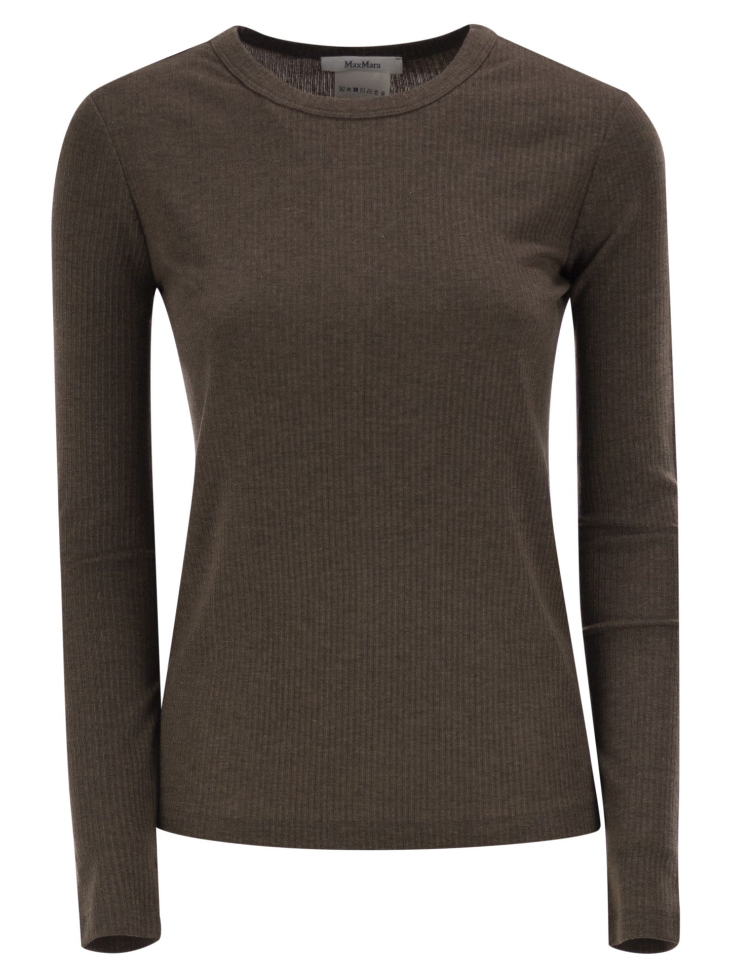 Max Mara Women Mxmsalmone - Ribbed Lyocell And Silk T-Shirt MAX MARA