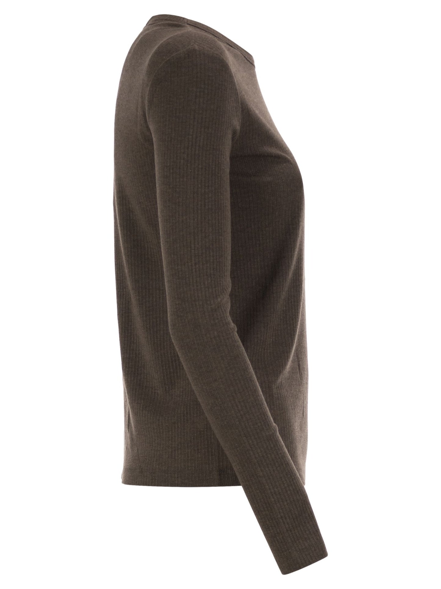 Max Mara Women Mxmsalmone - Ribbed Lyocell And Silk T-Shirt MAX MARA