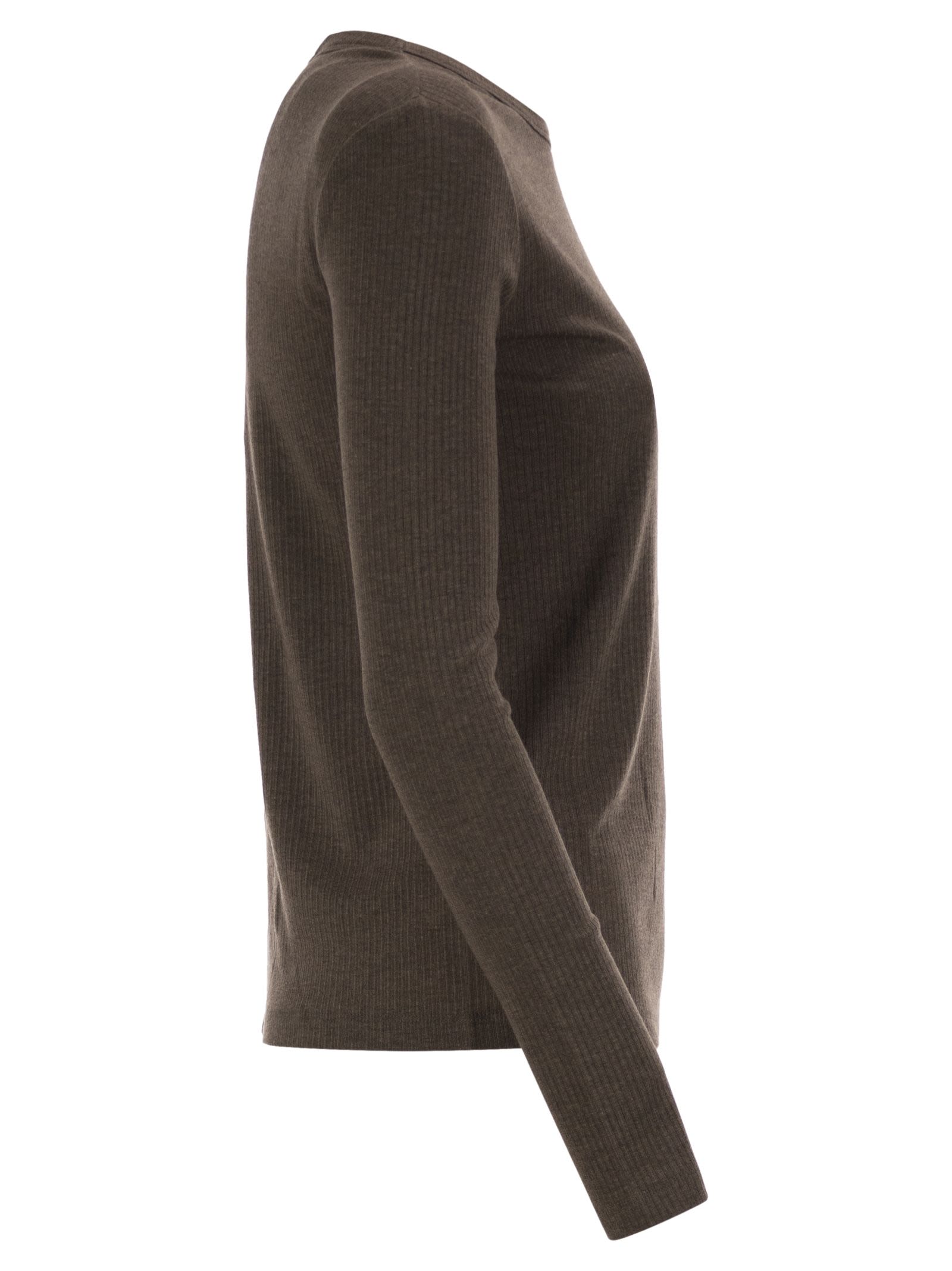 Max Mara Women Mxmsalmone - Ribbed Lyocell And Silk T-Shirt MAX MARA