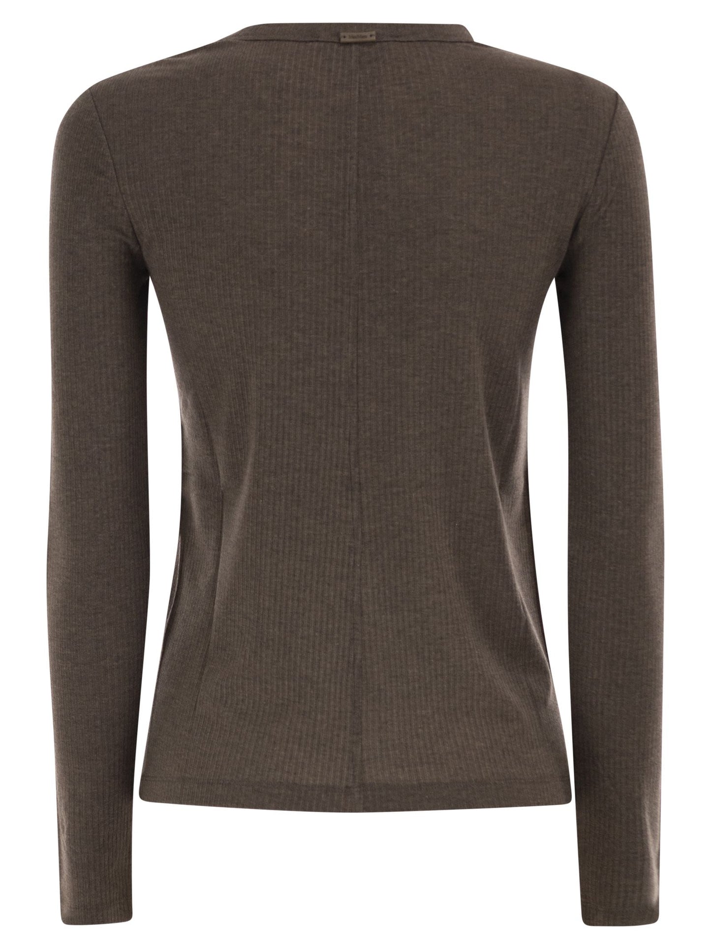 Max Mara Women Mxmsalmone - Ribbed Lyocell And Silk T-Shirt MAX MARA