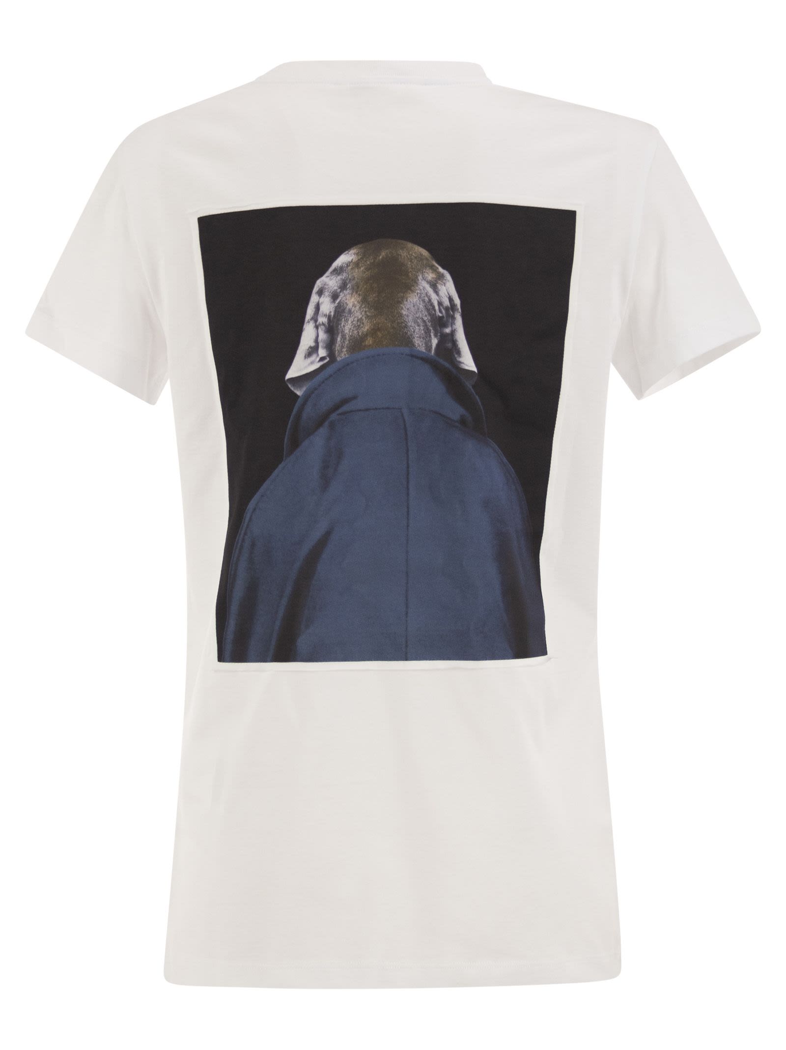 Max Mara Women Mxmcalca - Cotton T-Shirt With Max Mara Graphic Print MAX MARA