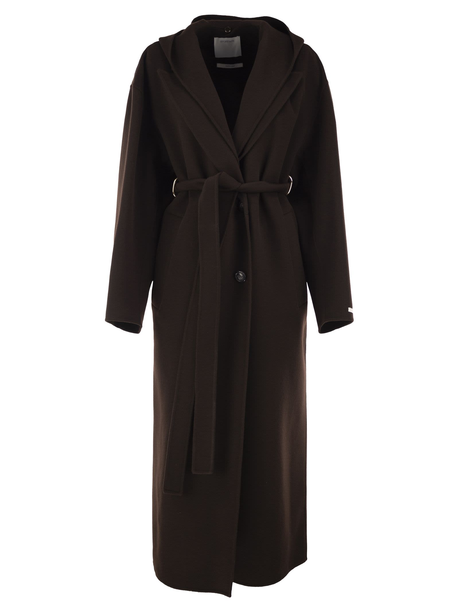 Sportmax Women Spxolmo - Pure Virgin Wool Hooded Coat SPORTMAX