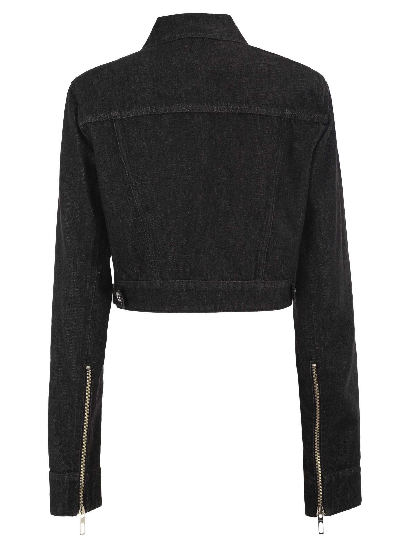 Sportmax Women Spdpepe - Cropped Cotton Denim Zip Jacket SPORTMAX
