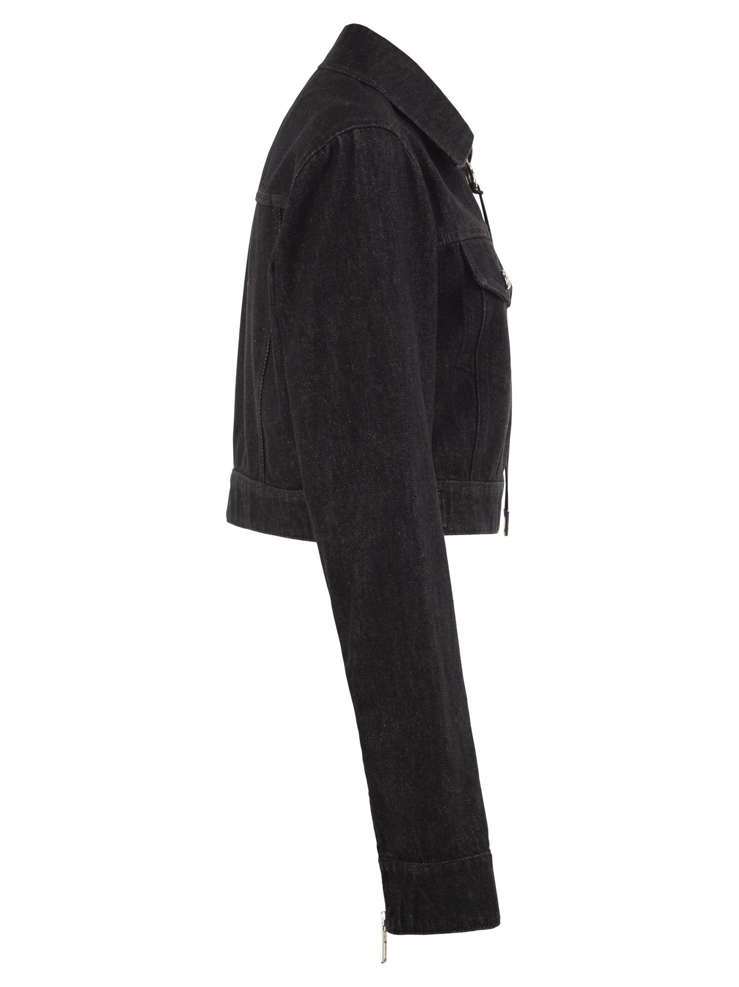 Sportmax Women Spdpepe - Cropped Cotton Denim Zip Jacket SPORTMAX