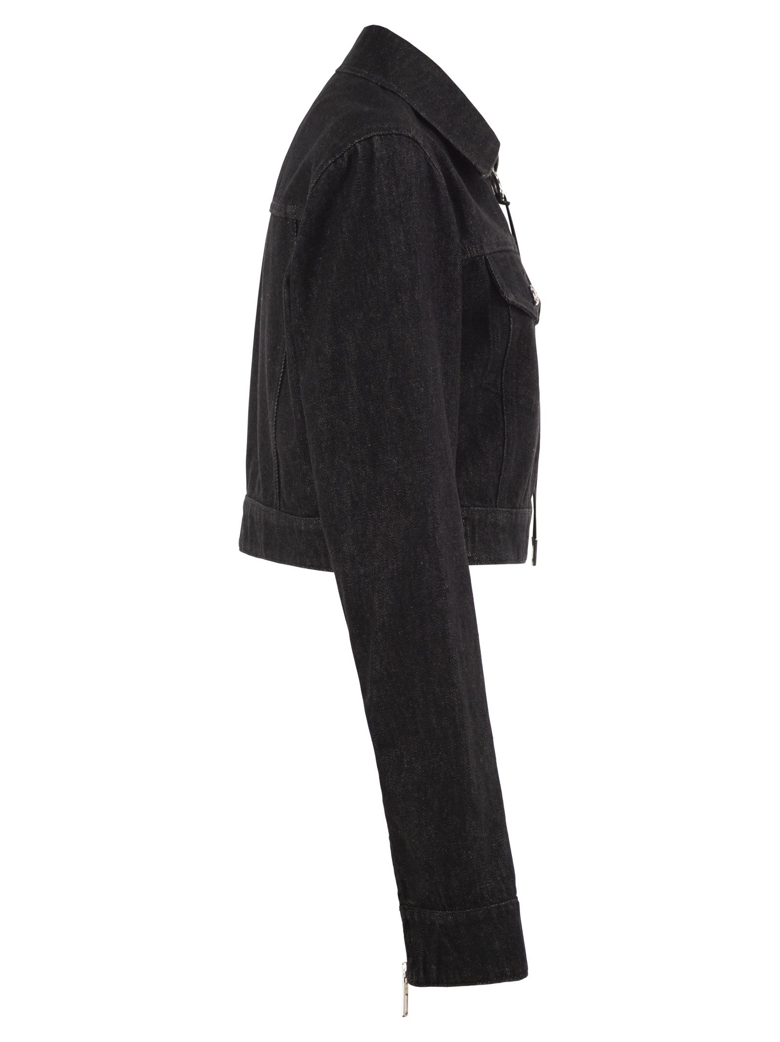 Sportmax Women Spdpepe - Cropped Cotton Denim Zip Jacket SPORTMAX