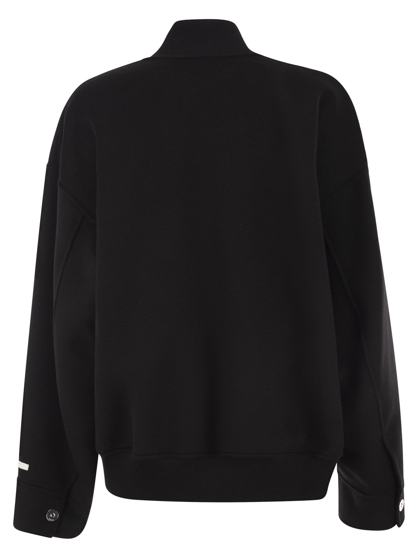 Sportmax Women Spxondata - Virgin Wool Bomber Jacket With Ribbed Knit Details SPORTMAX