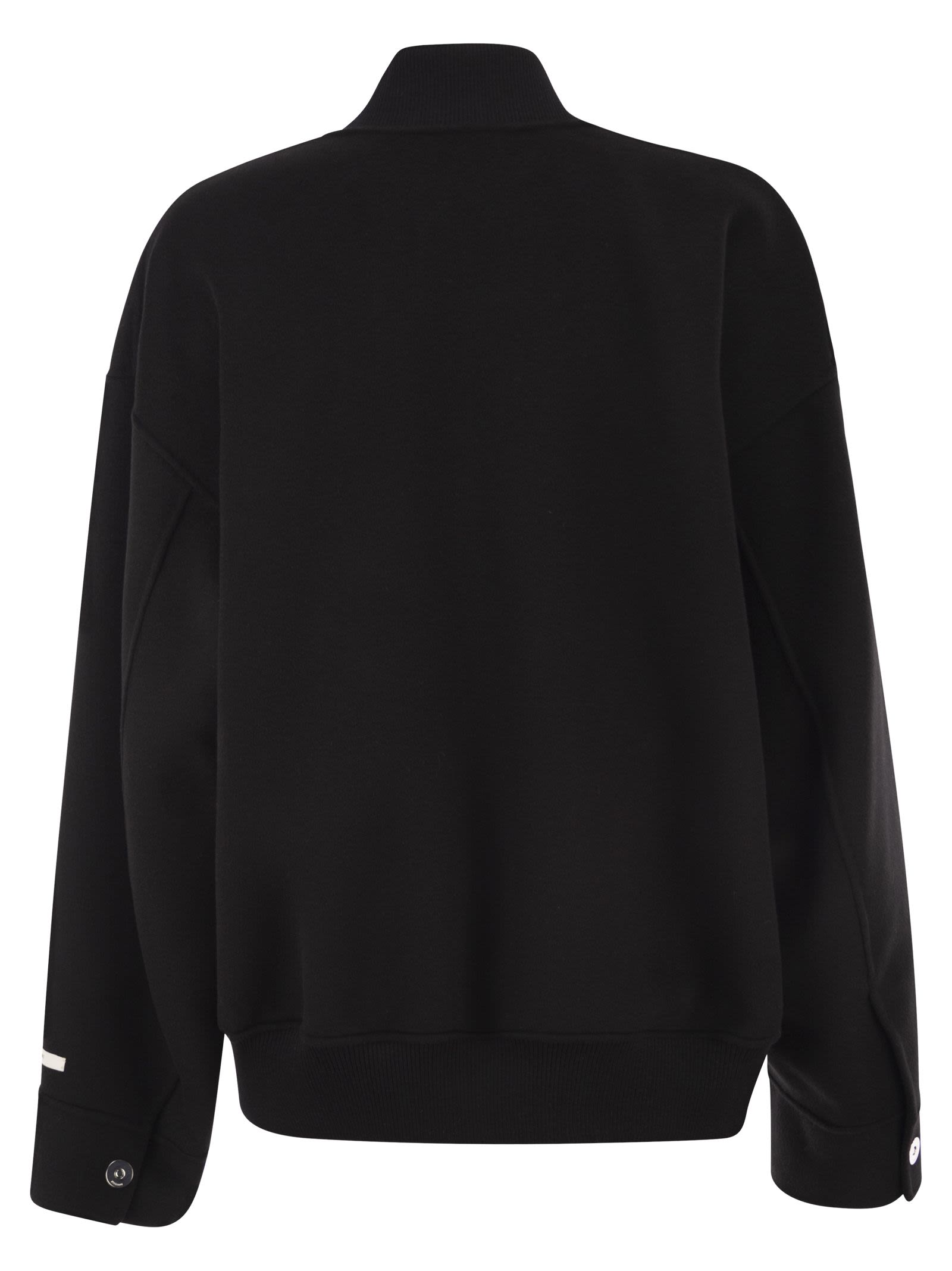 Sportmax Women Spxondata - Virgin Wool Bomber Jacket With Ribbed Knit Details SPORTMAX