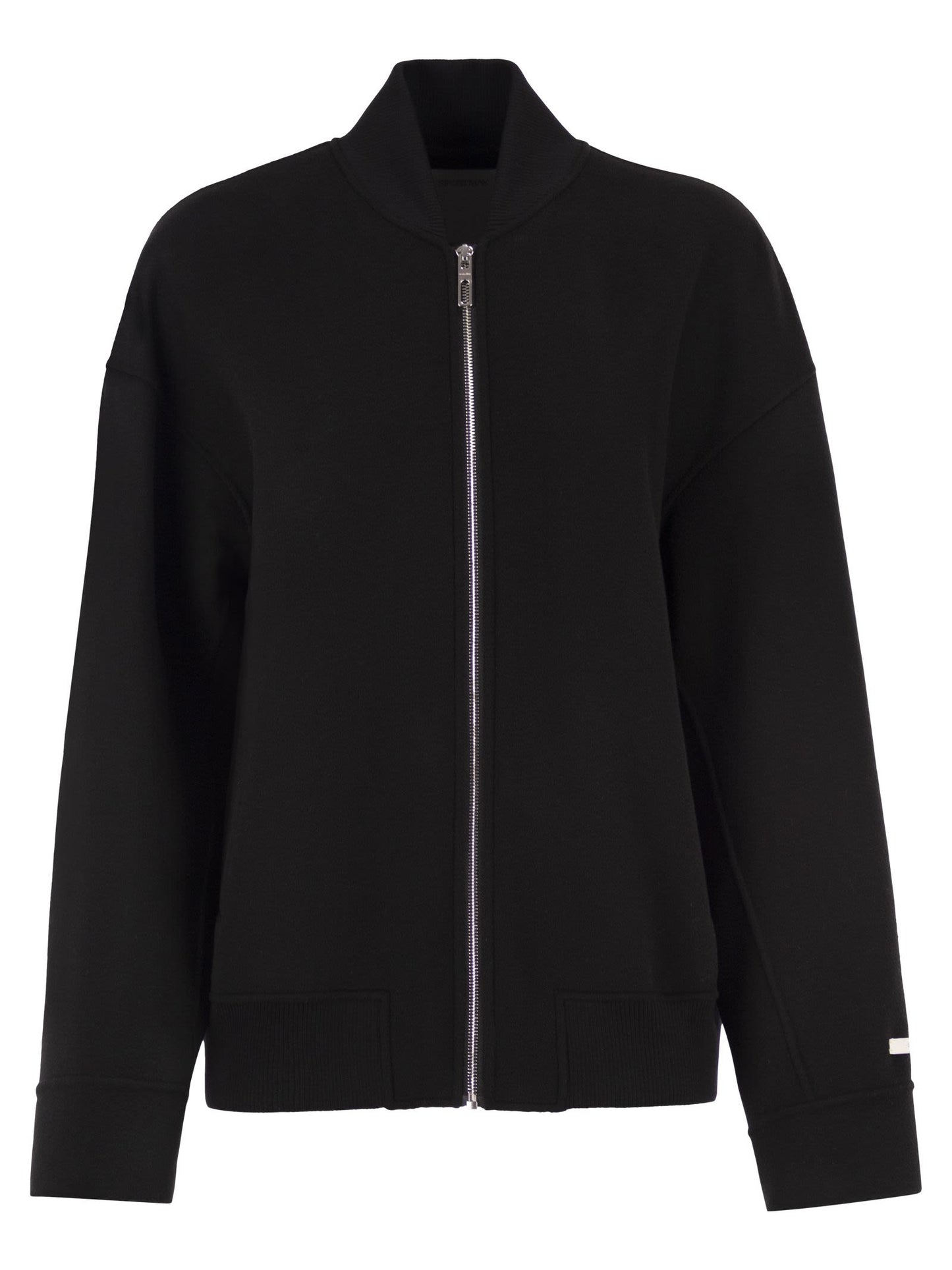 Sportmax Women Spxondata - Virgin Wool Bomber Jacket With Ribbed Knit Details SPORTMAX