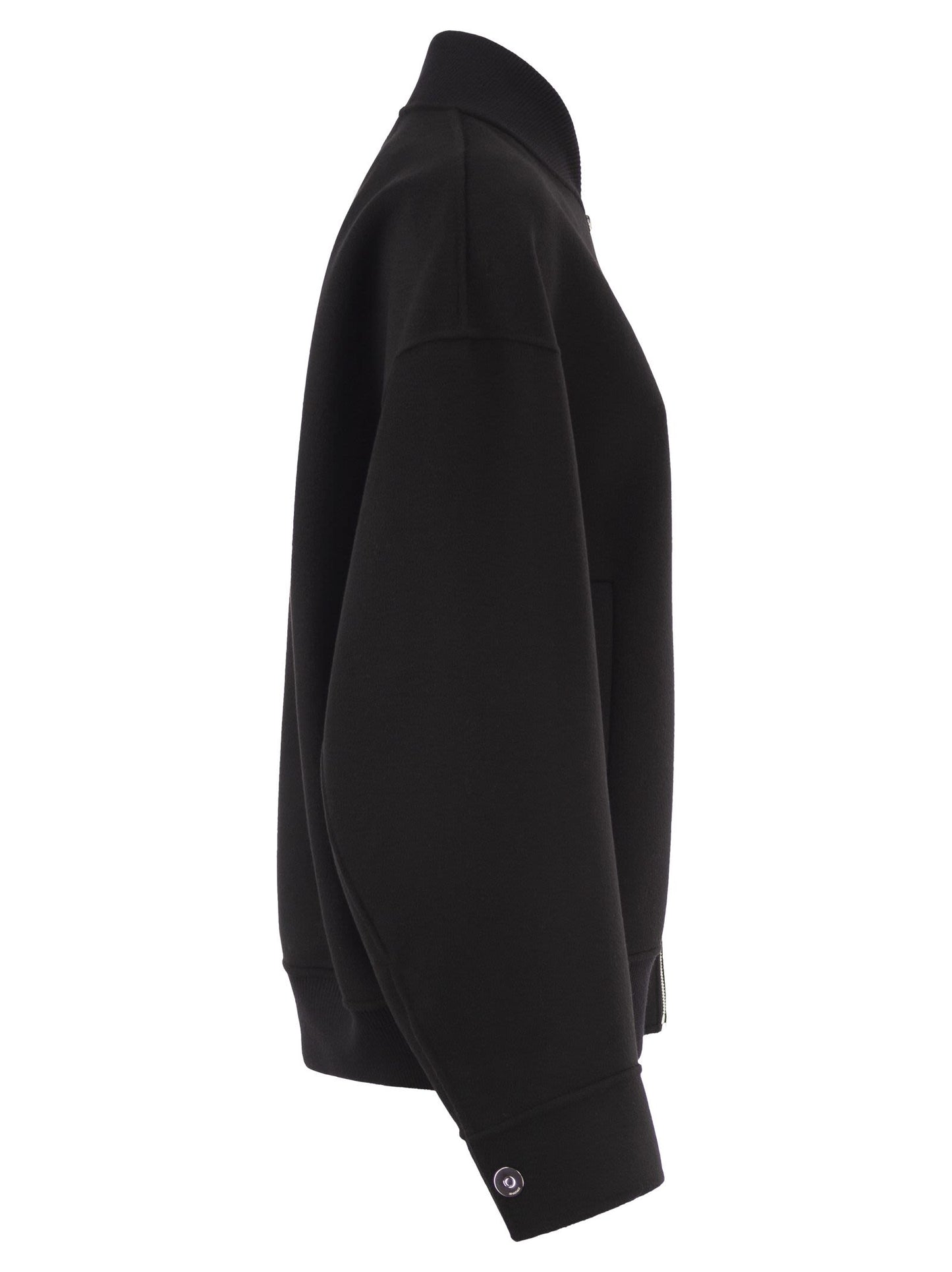 Sportmax Women Spxondata - Virgin Wool Bomber Jacket With Ribbed Knit Details SPORTMAX