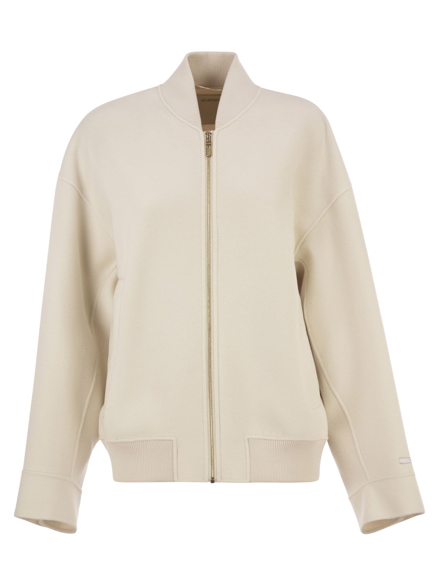 Sportmax Women Spxondata - Virgin Wool Bomber Jacket With Ribbed Knit Details SPORTMAX