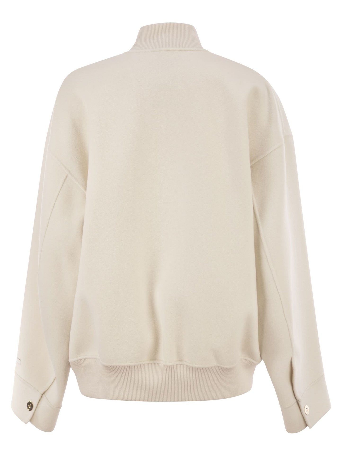 Sportmax Women Spxondata - Virgin Wool Bomber Jacket With Ribbed Knit Details SPORTMAX