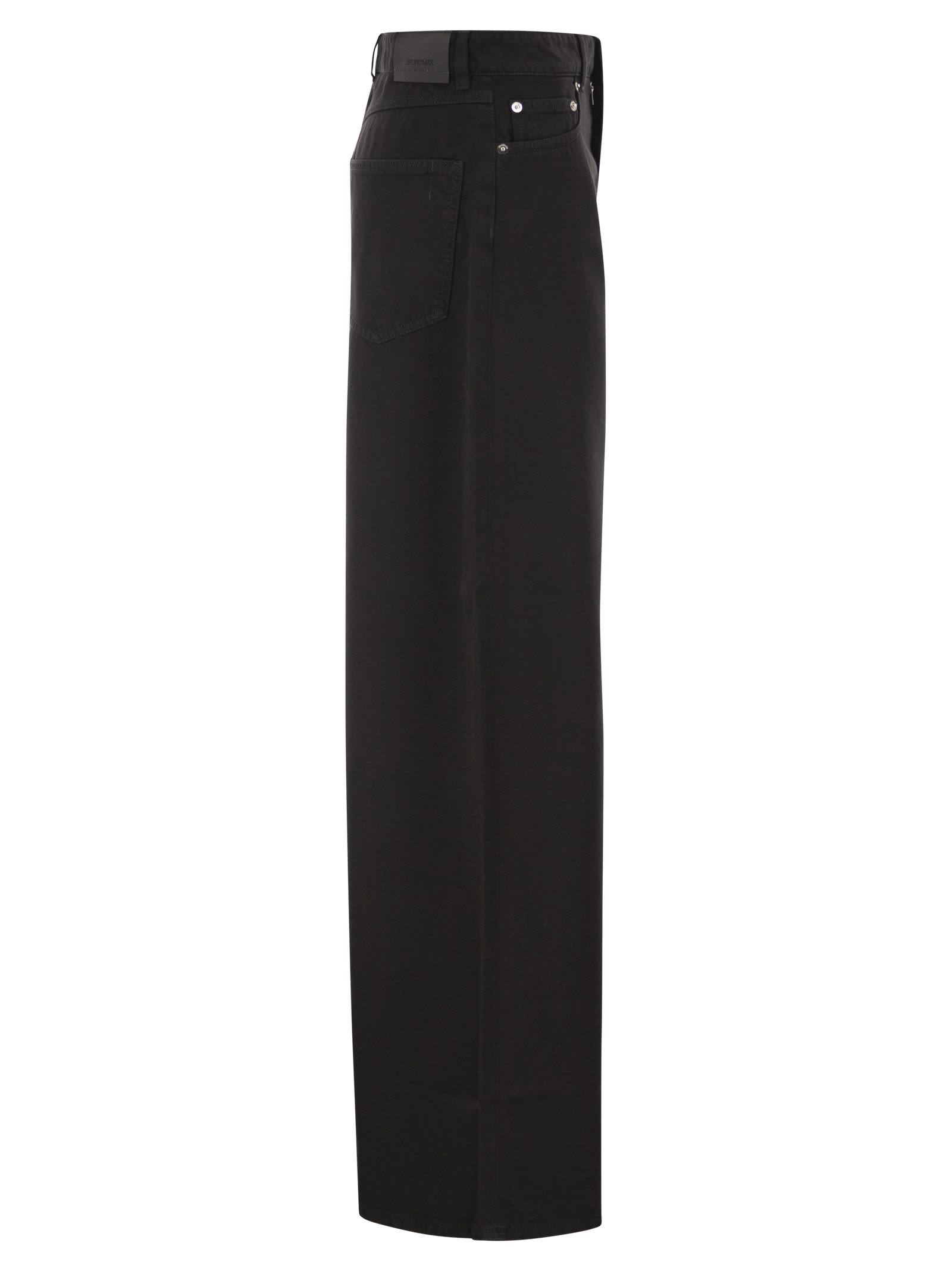 Sportmax Women Spdsiamese - Wide-Leg Cotton Denim Jeans With Signature Metal Detail SPORTMAX
