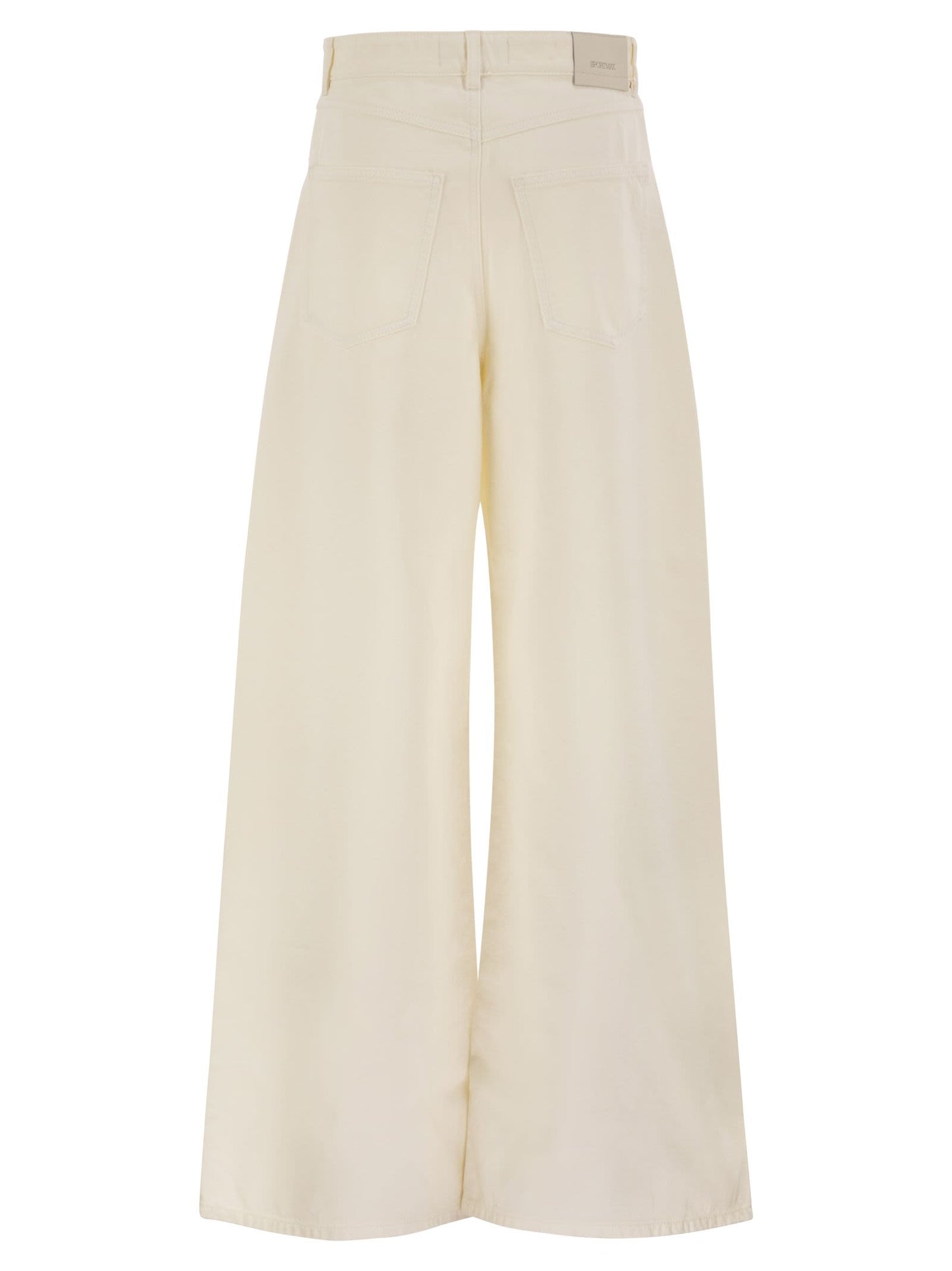 Sportmax Women Spdsiamese - Wide-Leg Cotton Denim Jeans With Signature Metal Detail SPORTMAX