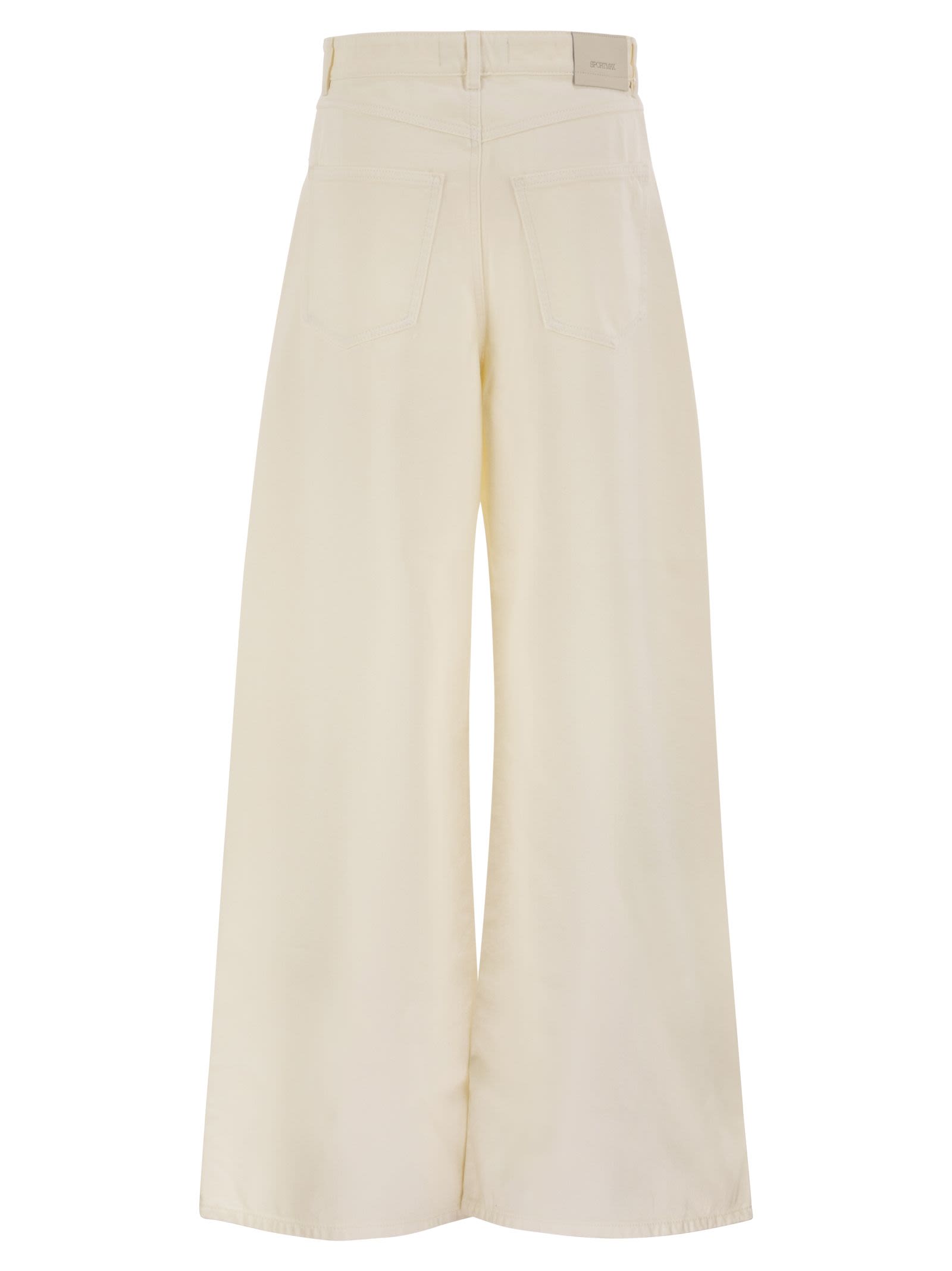 Sportmax Women Spdsiamese - Wide-Leg Cotton Denim Jeans With Signature Metal Detail SPORTMAX