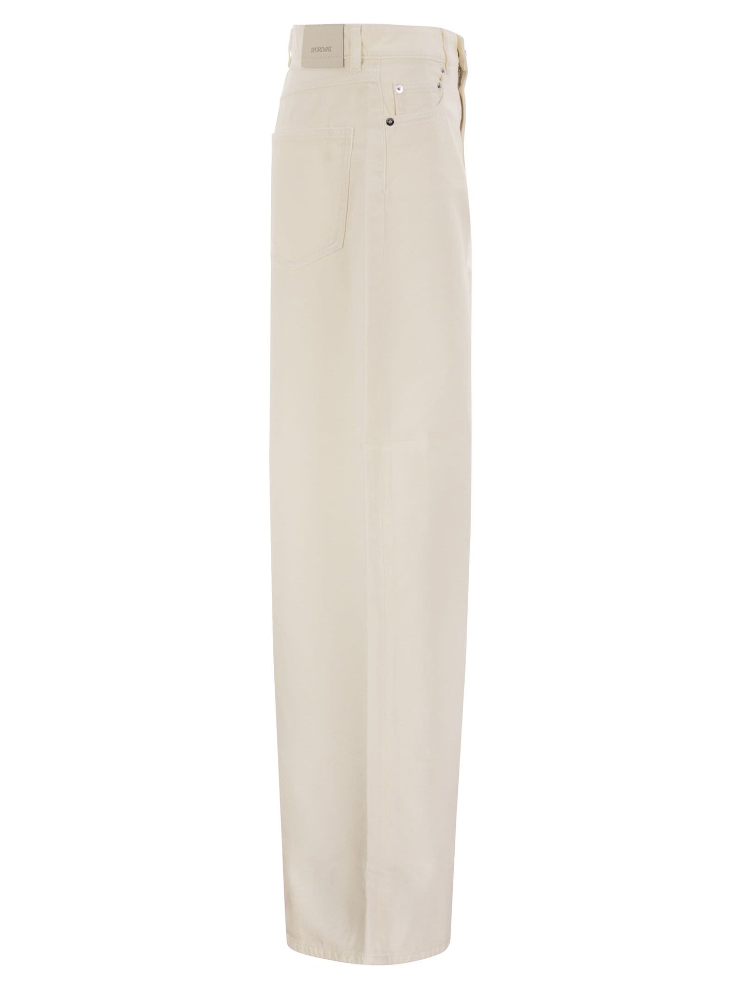 Sportmax Women Spdsiamese - Wide-Leg Cotton Denim Jeans With Signature Metal Detail SPORTMAX