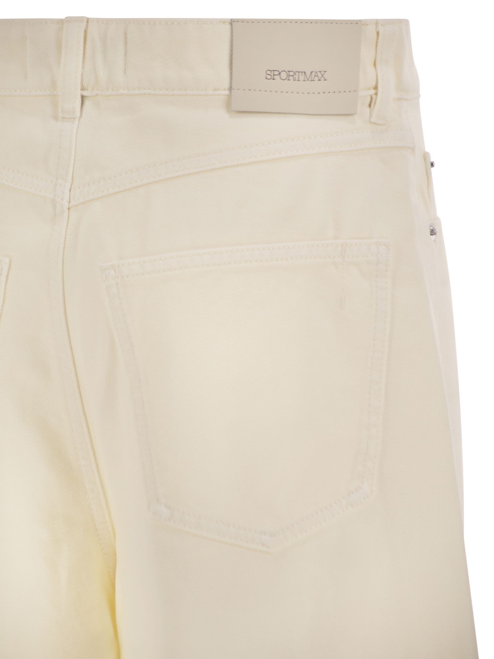 Sportmax Women Spdsiamese - Wide-Leg Cotton Denim Jeans With Signature Metal Detail SPORTMAX