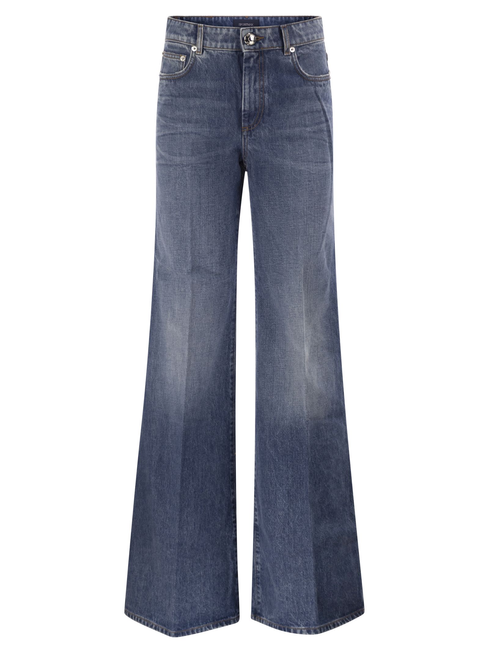Sportmax Women Spdmeandro - Flared Cotton Denim Jeans SPORTMAX