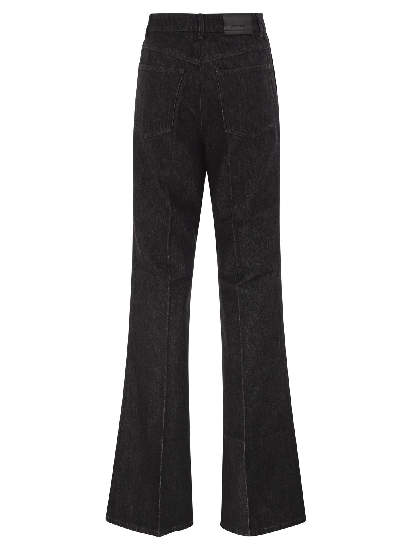 Sportmax Women Spdmanico - Flared Cotton Denim Jeans With Signature Metal Details SPORTMAX