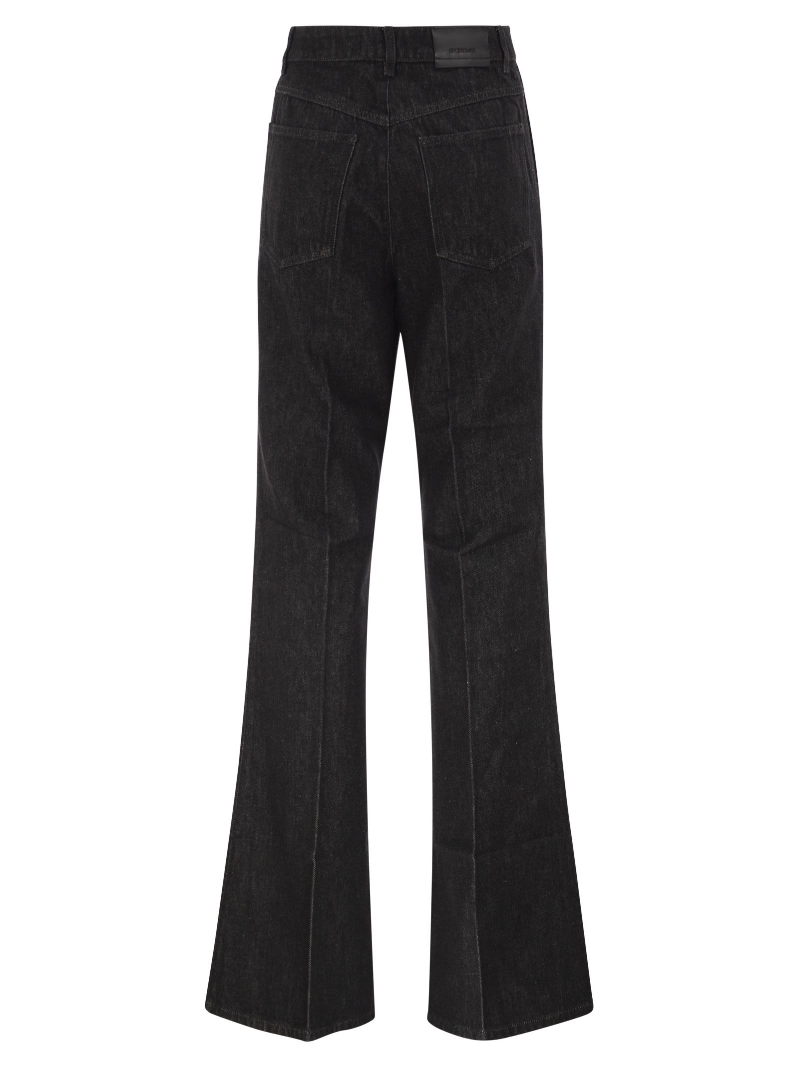 Sportmax Women Spdmanico - Flared Cotton Denim Jeans With Signature Metal Details SPORTMAX