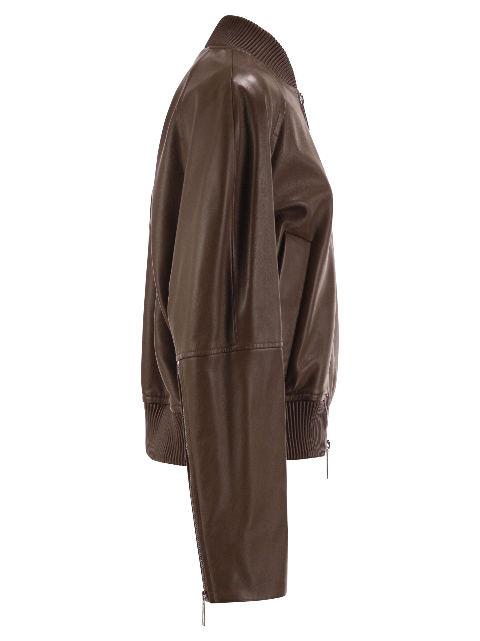 Sportmax Women Spxamour - Lambskin Leather Bomber Jacket SPORTMAX