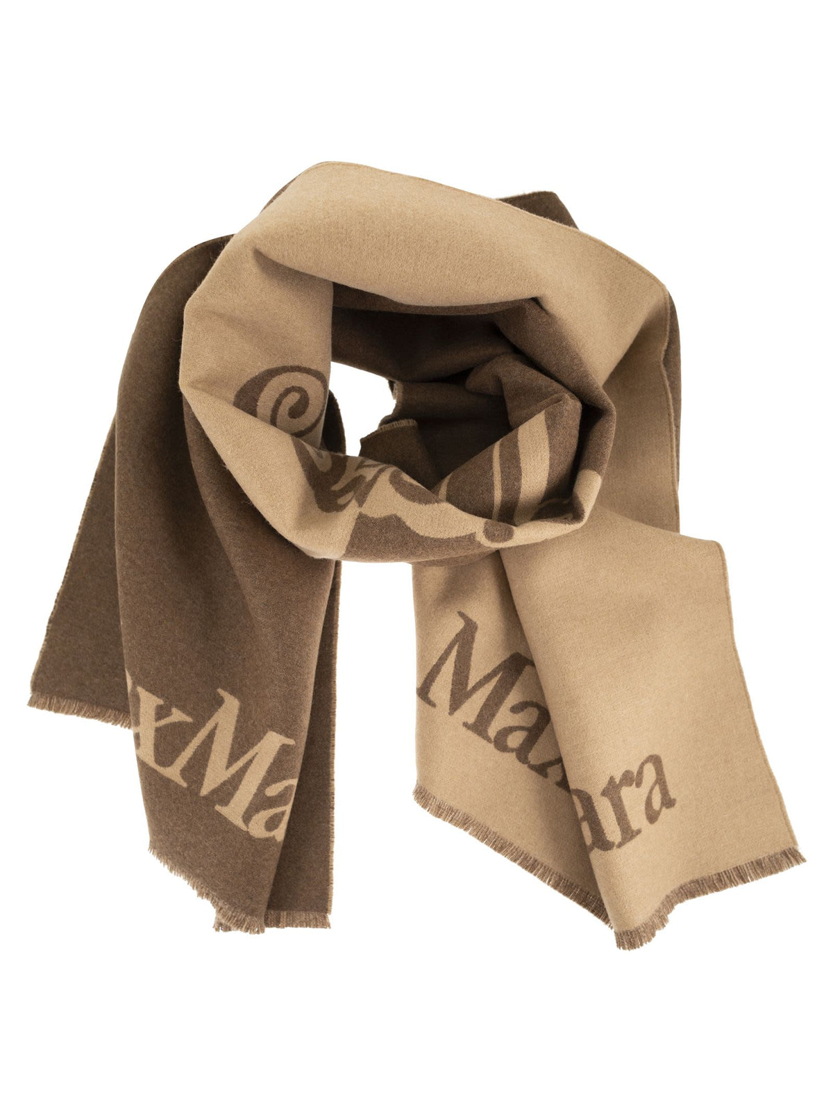 Max Mara Women Mxatenue - Reversible Cashmere And Wool Scarf With Jacquard Logo MAX MARA