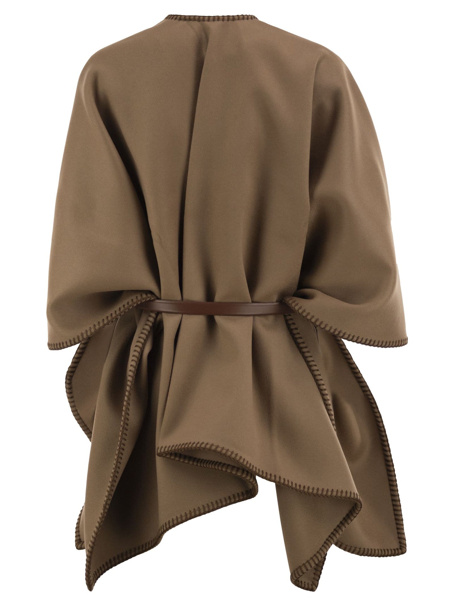 Max Mara Women Mxacolomba - Pure Virgin Wool Cape With Leather Belt MAX MARA