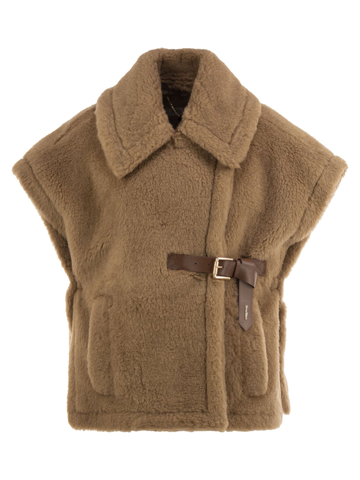 Max Mara Women Newabavo - Camel And Silk Gilet With Leather Belt MAX MARA