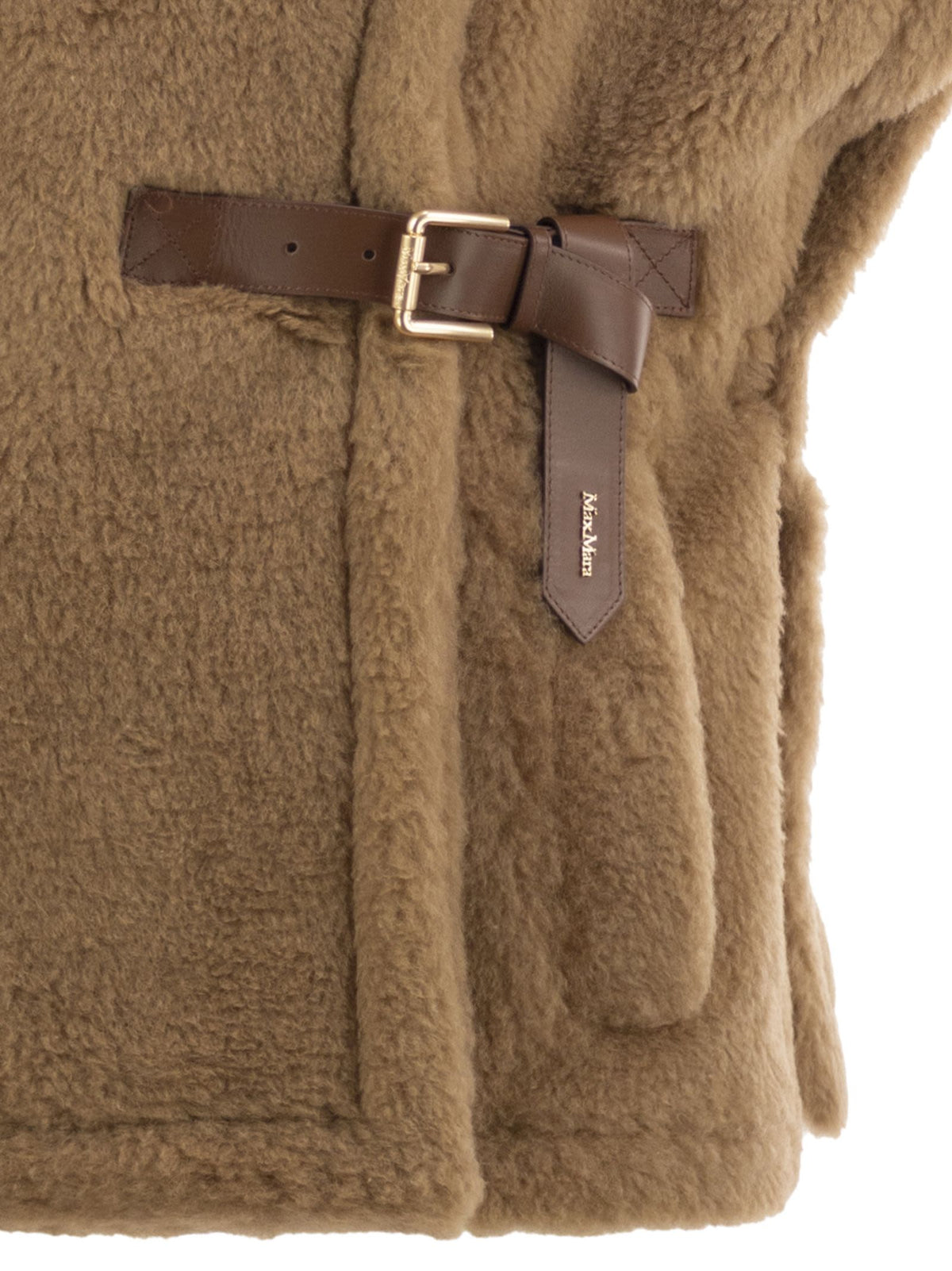 Max Mara Women Newabavo - Camel And Silk Gilet With Leather Belt MAX MARA