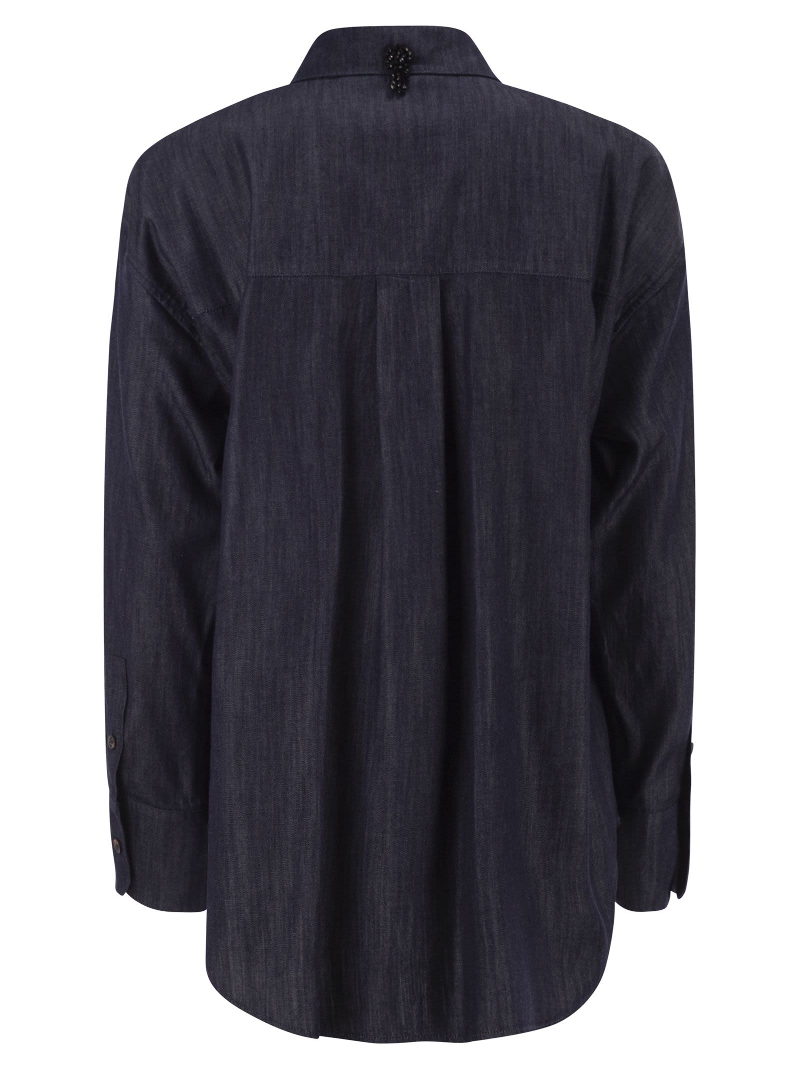 S Max Mara Women Stmnora - Lightweight Denim Shirt With Jewelled Detail S MAX MARA
