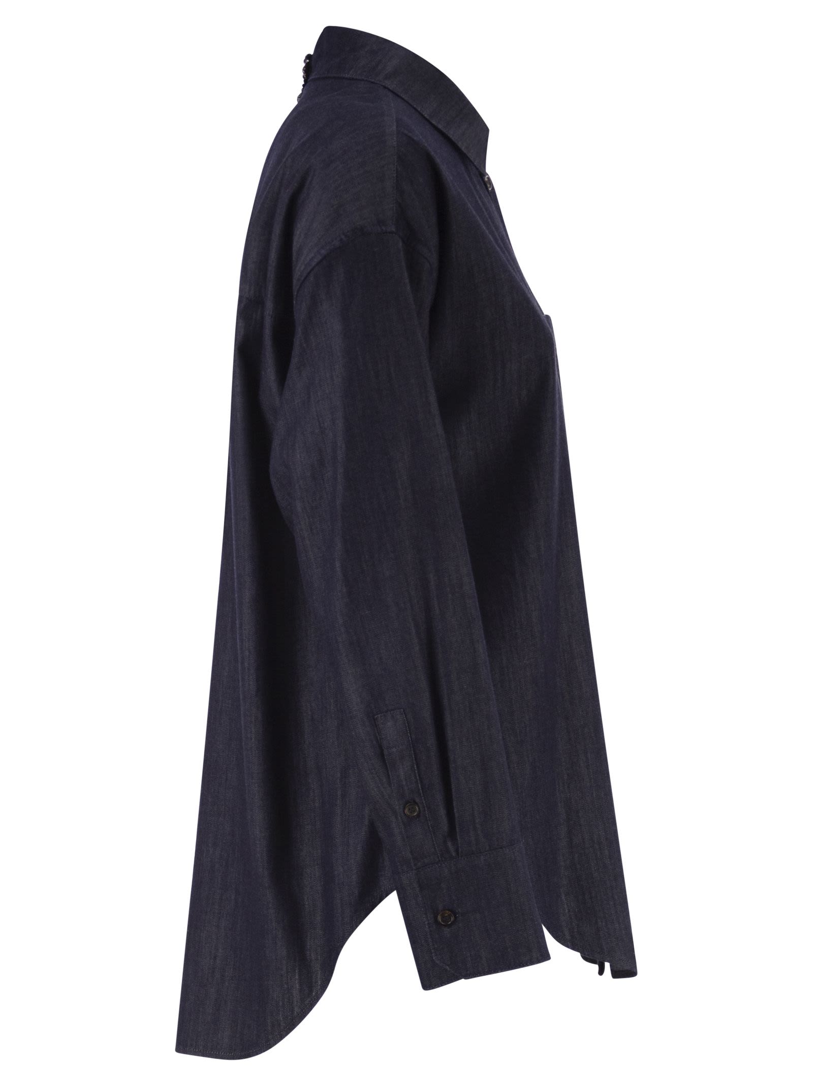 S Max Mara Women Stmnora - Lightweight Denim Shirt With Jewelled Detail S MAX MARA